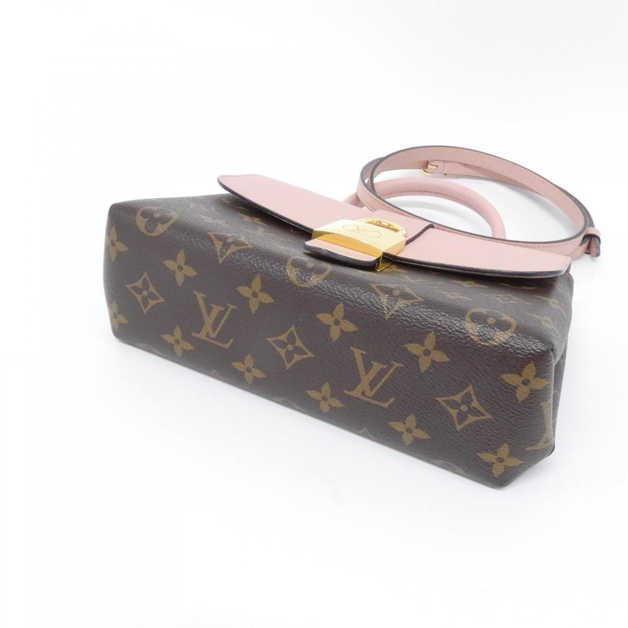 Louis Vuitton Marron Rose Poudre Coated Canvas Handbag