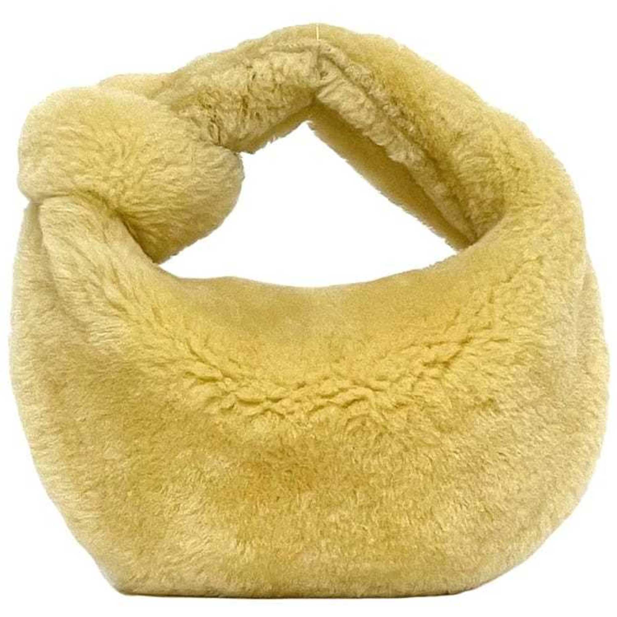 Bottega Veneta Beige Yellow Fur Handbag