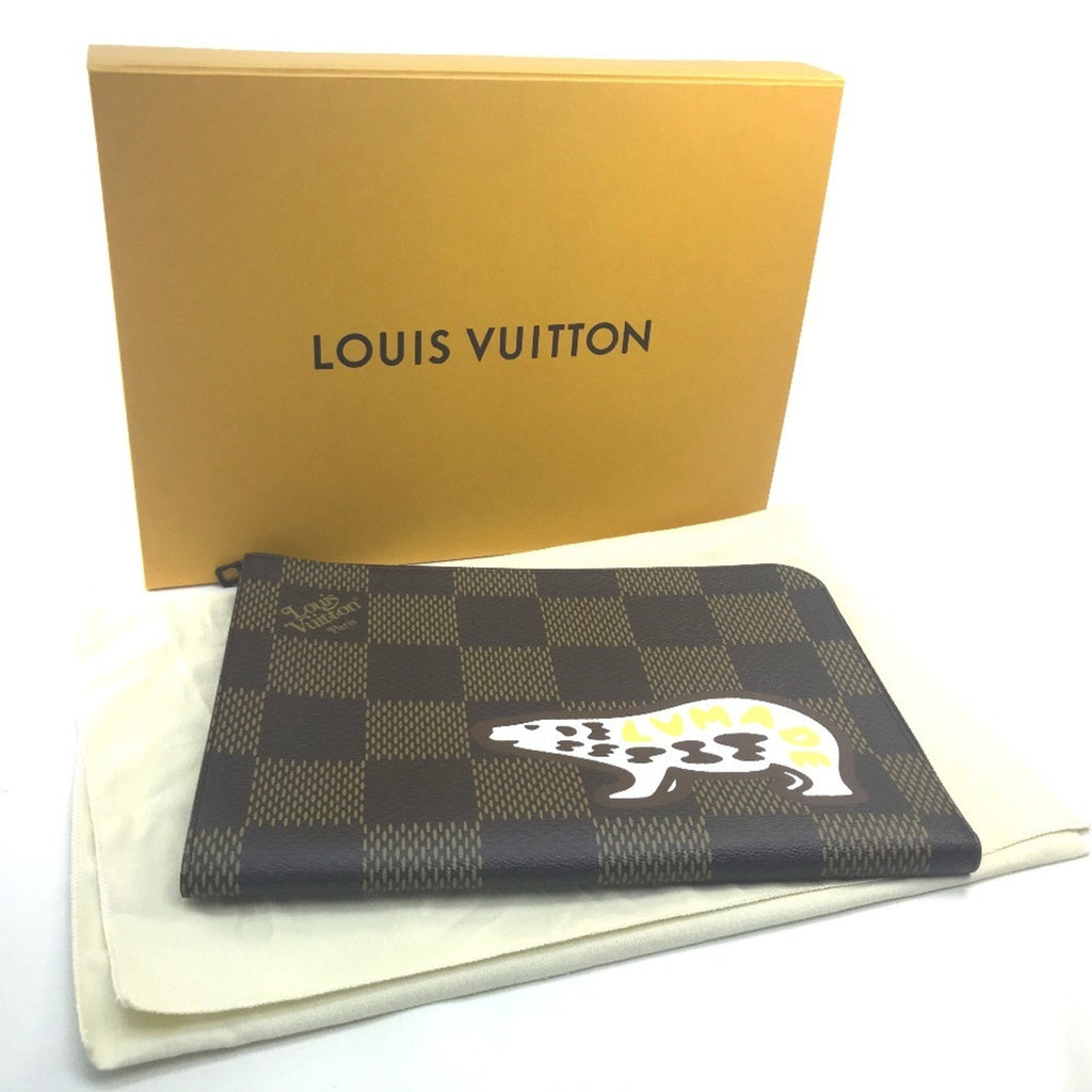 Louis Vuitton Brown Ebene Damier Canvas Clutch Bag Pochette
