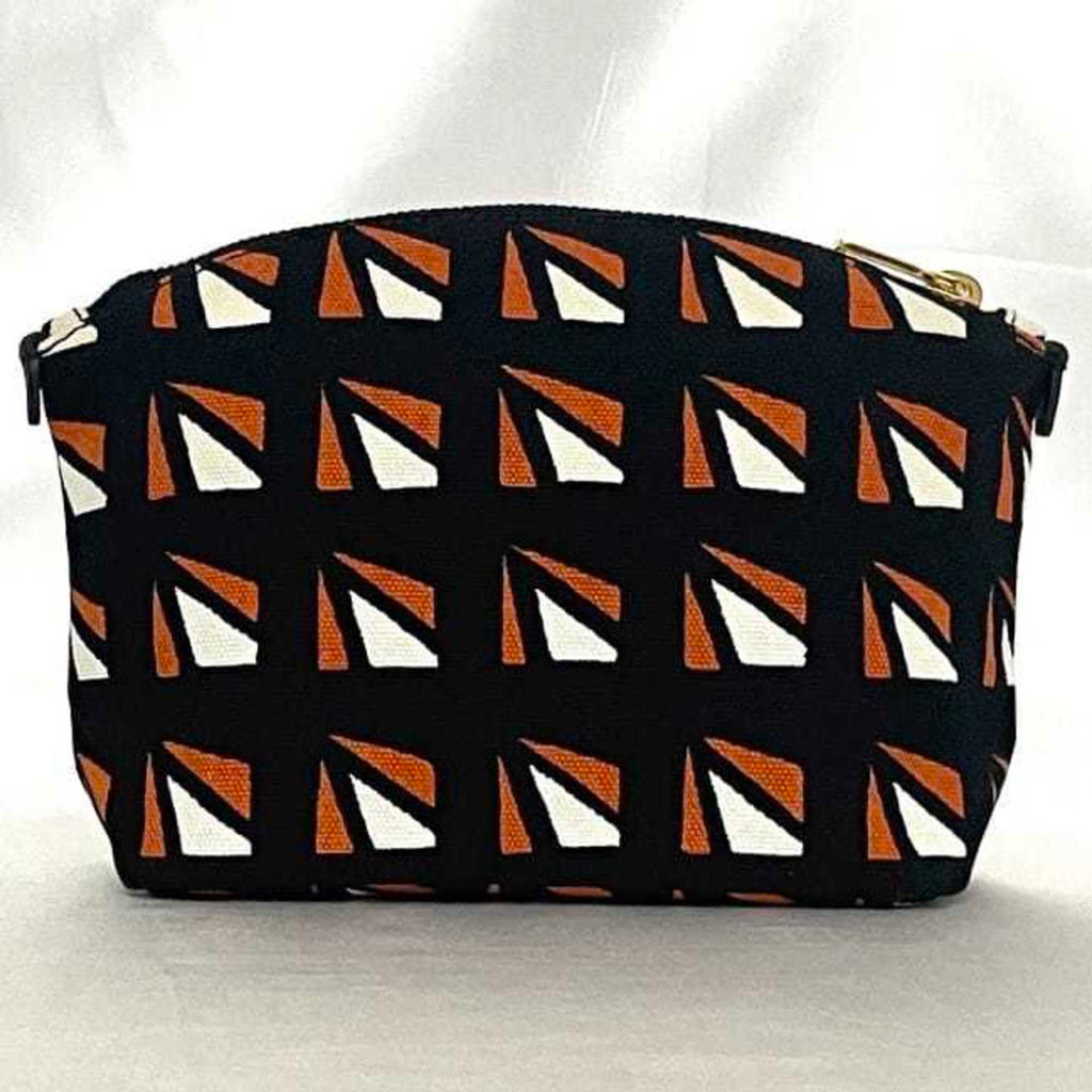 Prada Black Orange Canvas Leather Pouch