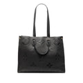 Louis Vuitton Black Noir Leather Shoulder Bag Tote Bag