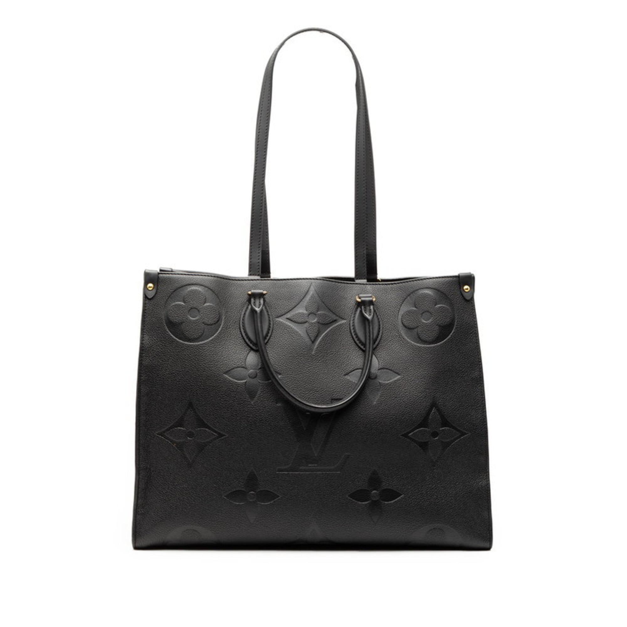 Louis Vuitton Black Noir Leather Shoulder Bag Tote Bag