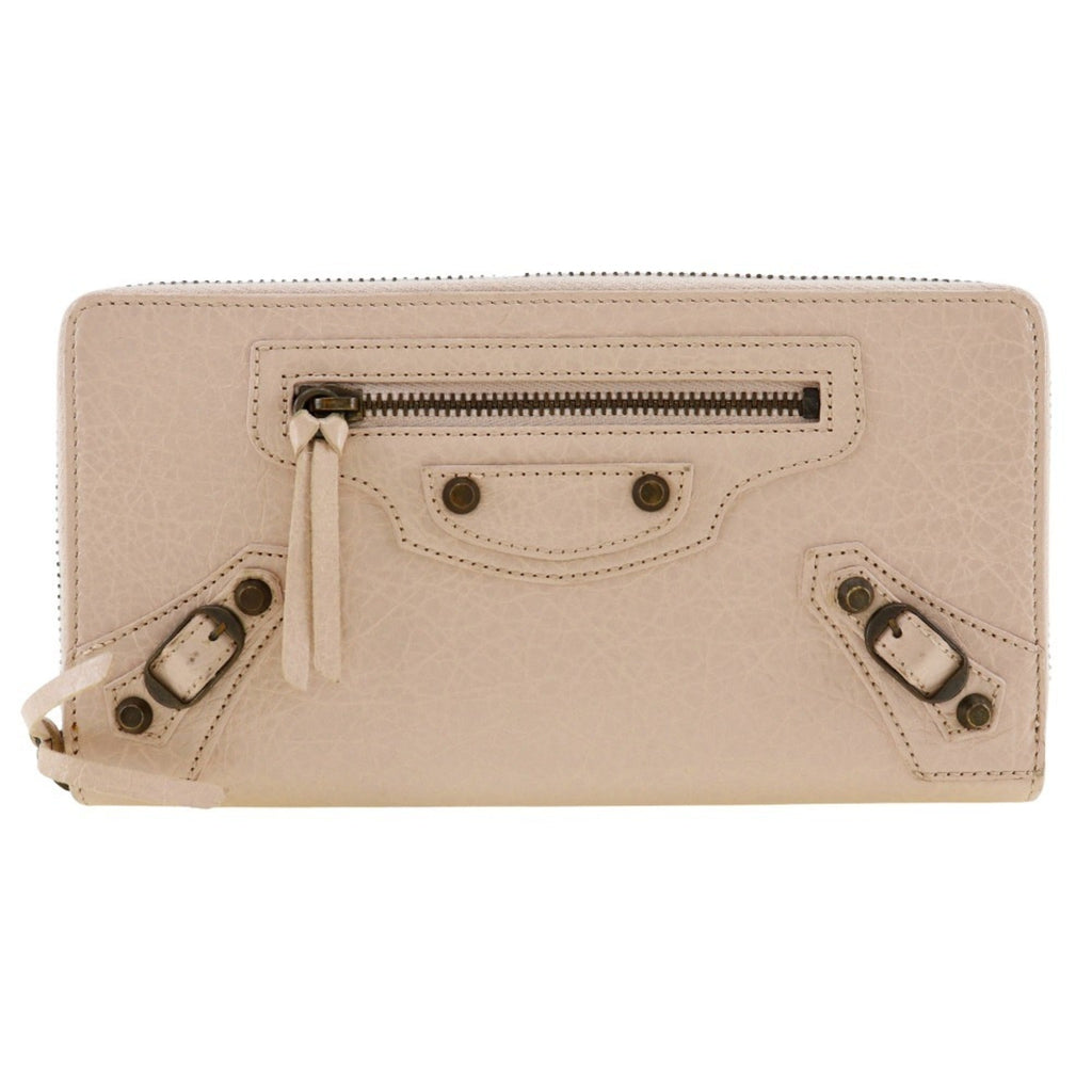 Balenciaga Beige Pink Leather Coin Purse/Coin Case