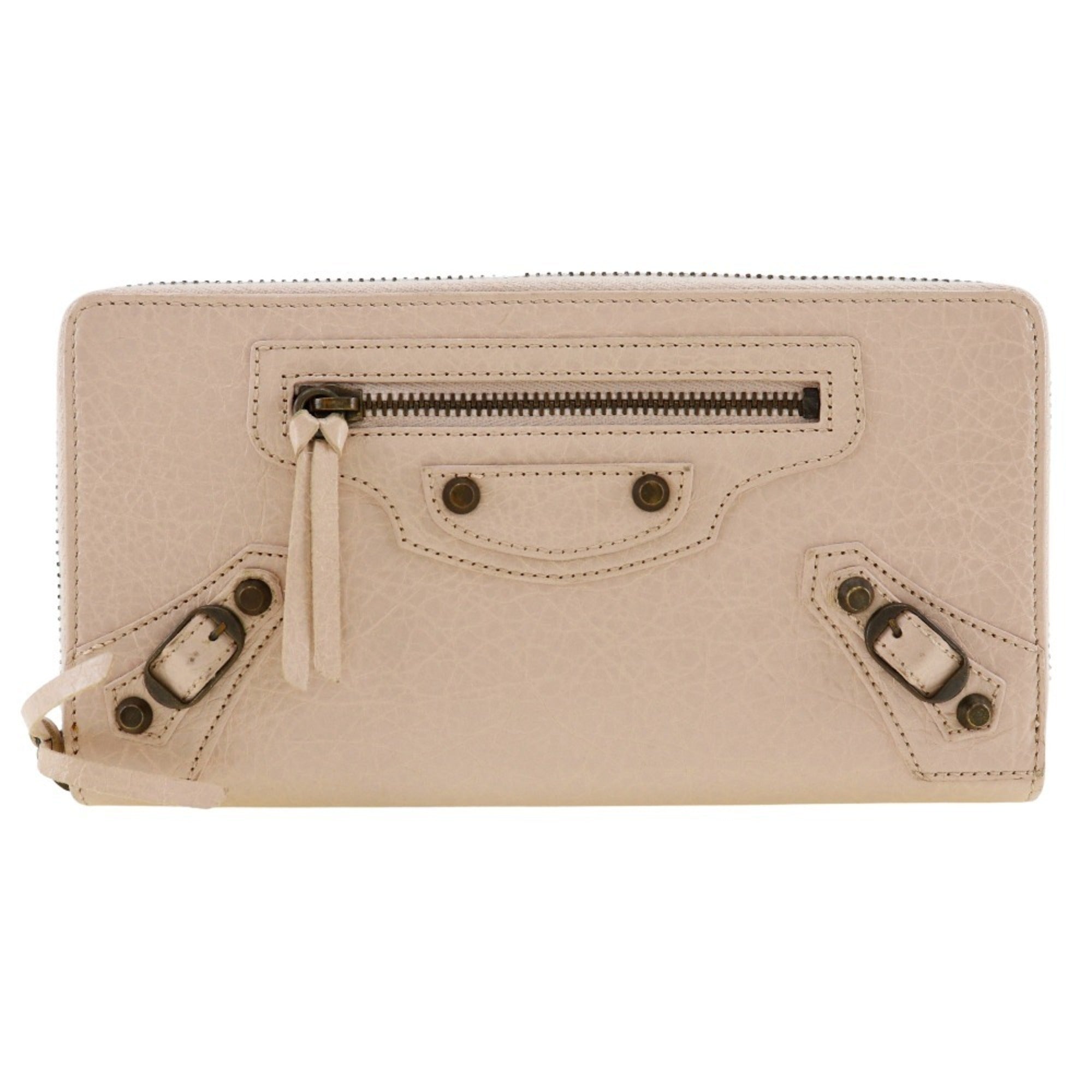 Balenciaga Beige Pink Leather Coin Purse/Coin Case