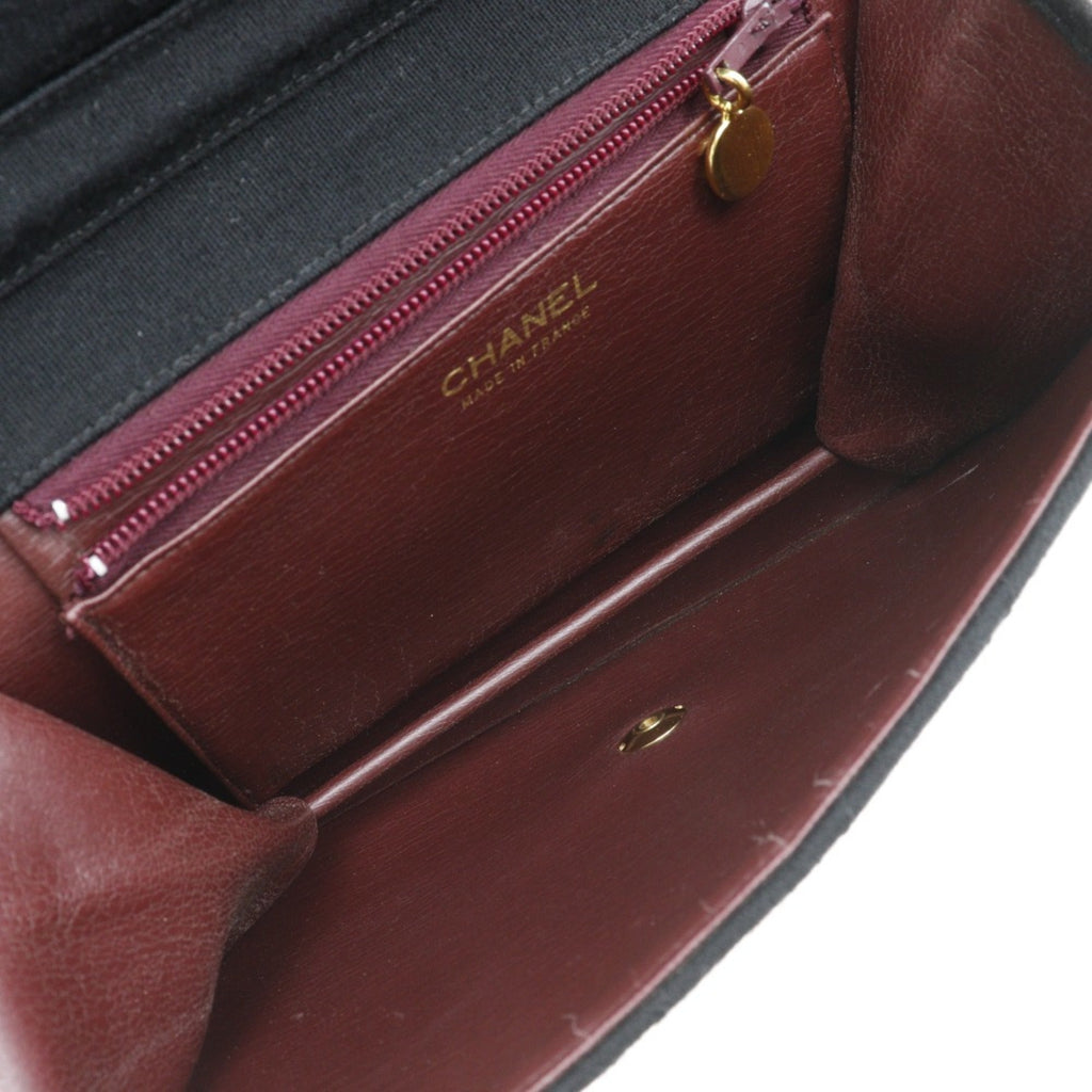 Chanel Black Cotton Shoulder Bag