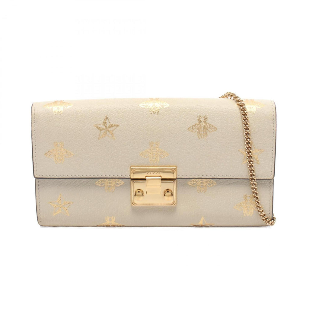 Gucci Gold Ivory Leather Long Wallet (Bi-Fold) (Pre-Owned)