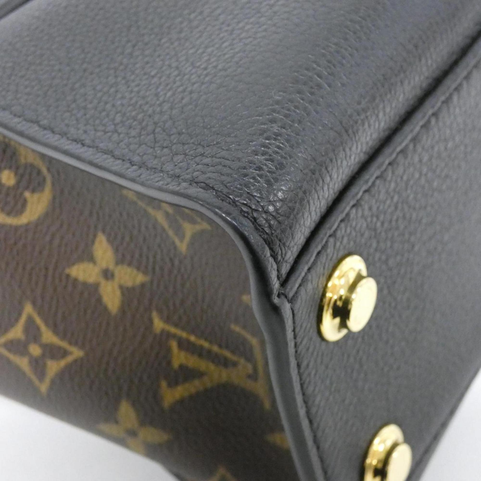 Louis Vuitton Black Leather Coated Canvas Handbag