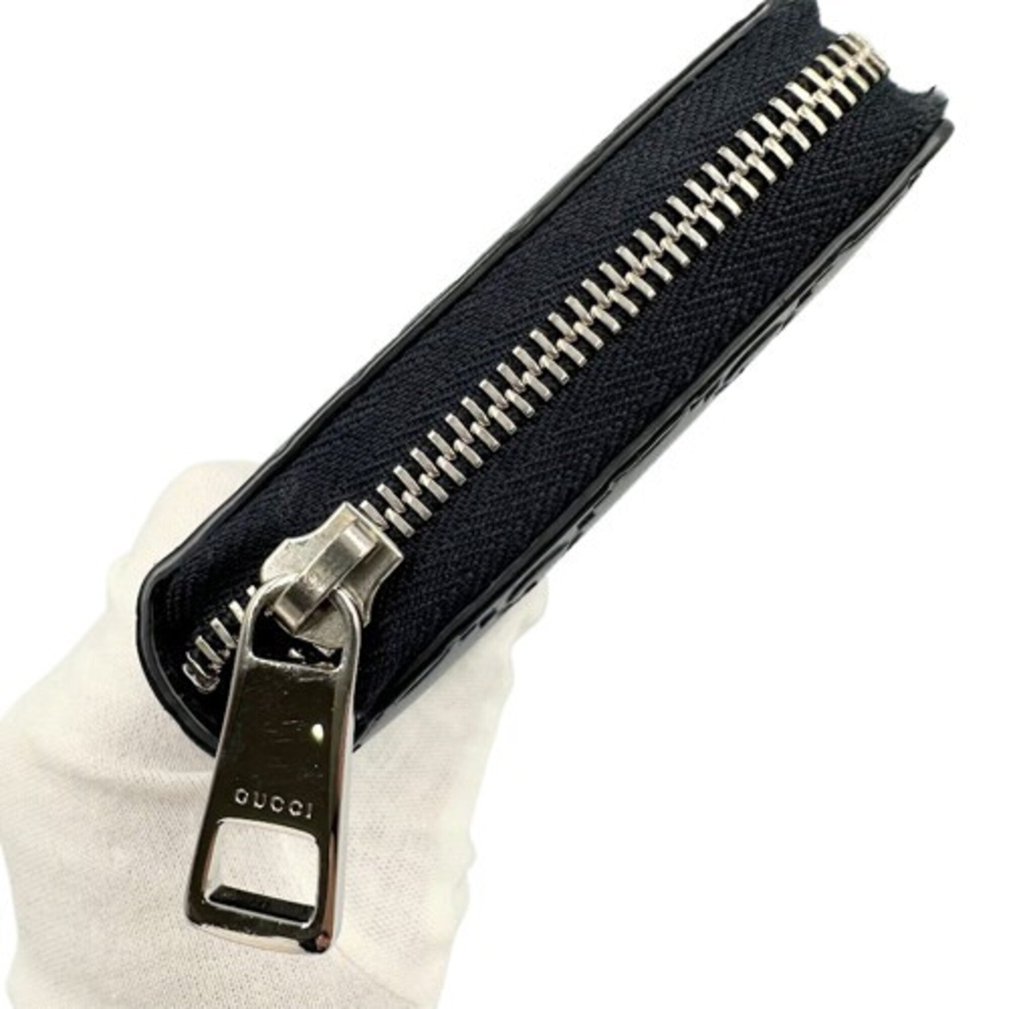 Gucci Black Leather Long Wallet (Bi-Fold) (Pre-Owned)