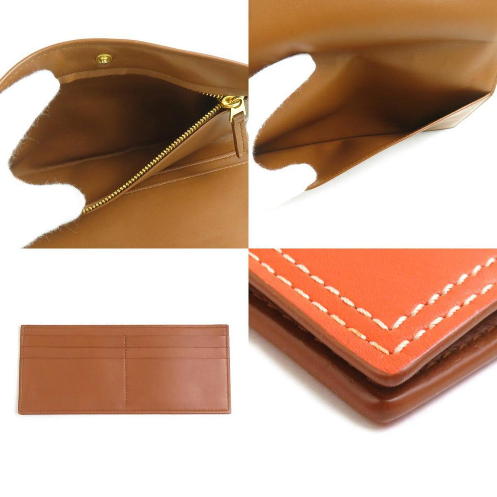 Bottega Veneta Orange Leather Long Wallet (Bi-Fold)