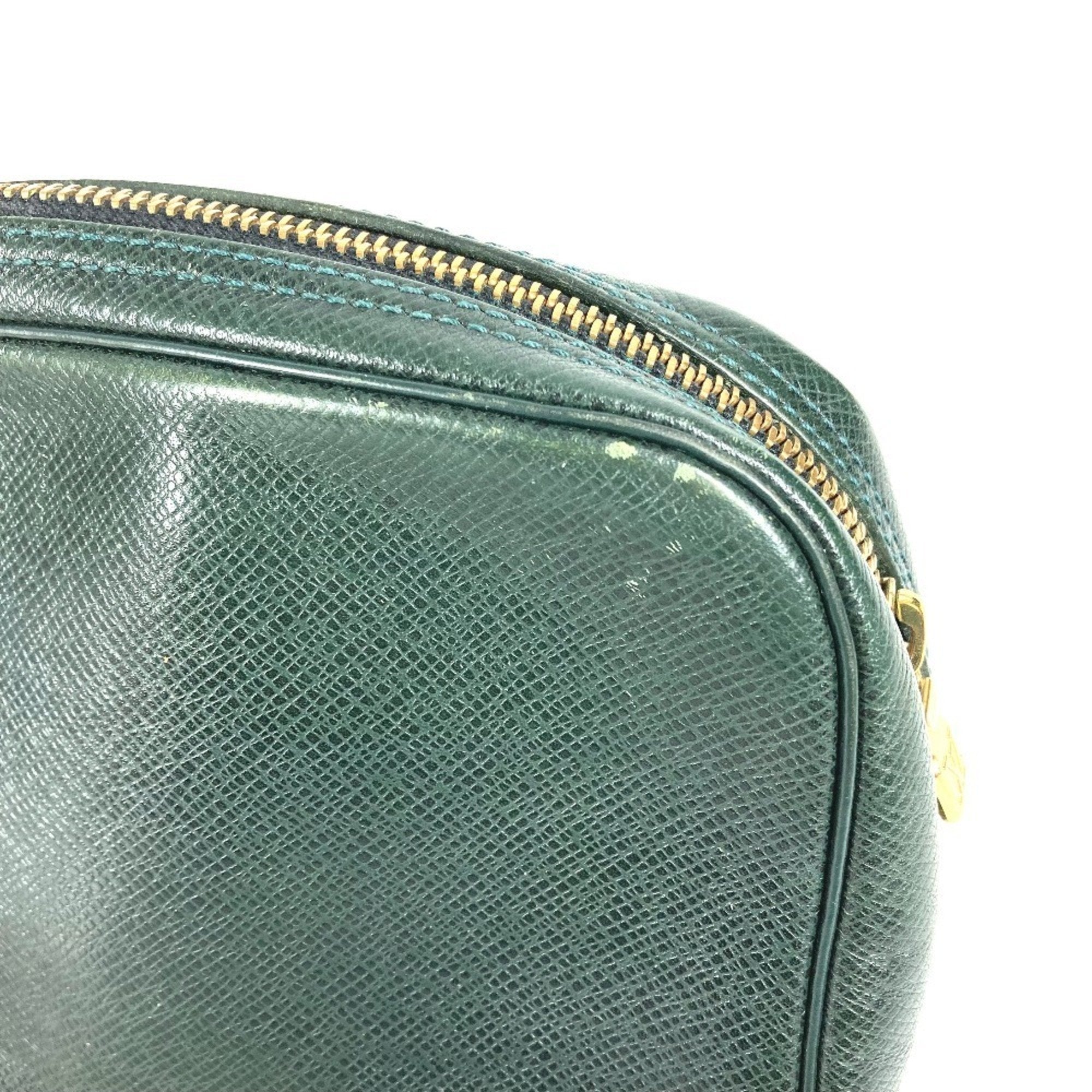 Louis Vuitton Episea Green Taiga Leather Clutch Bag Pouch