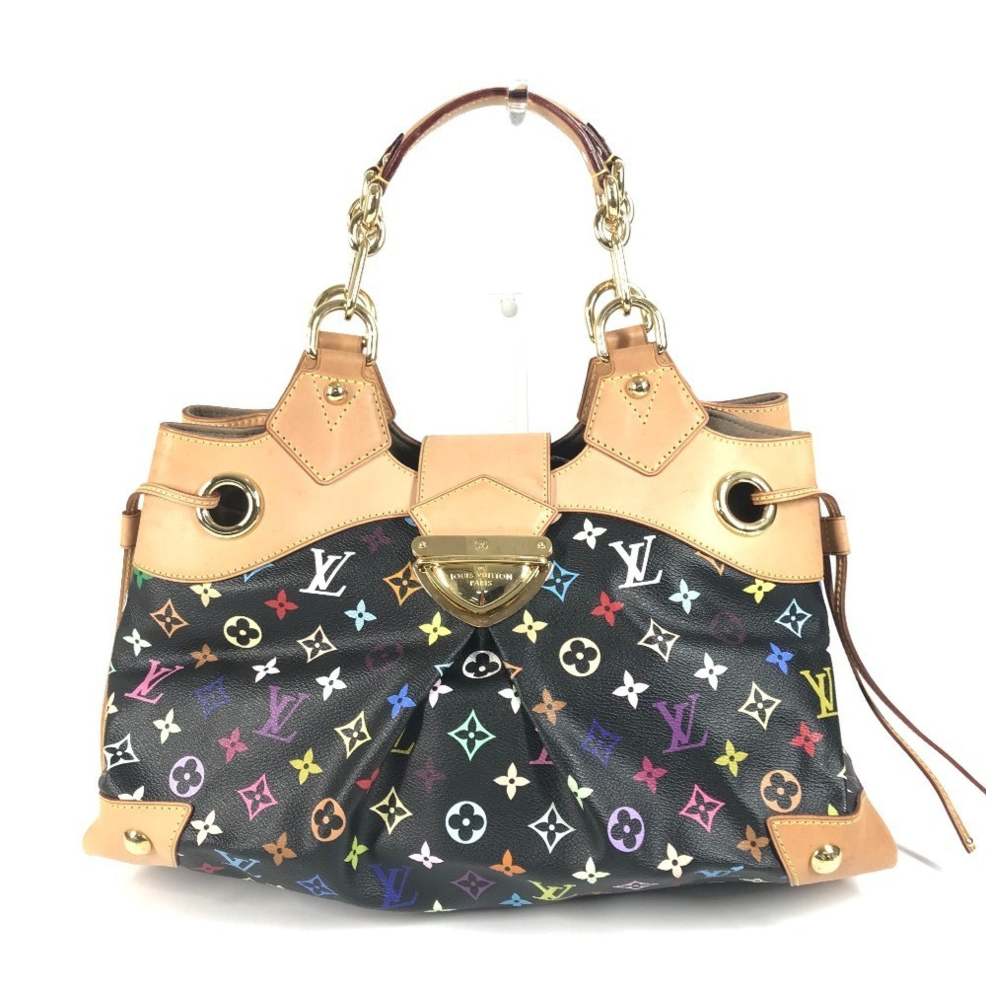 Louis Vuitton Black Multi-Color Noir Monogram Multicolore Canvas Shoulder Bag Tote Bag
