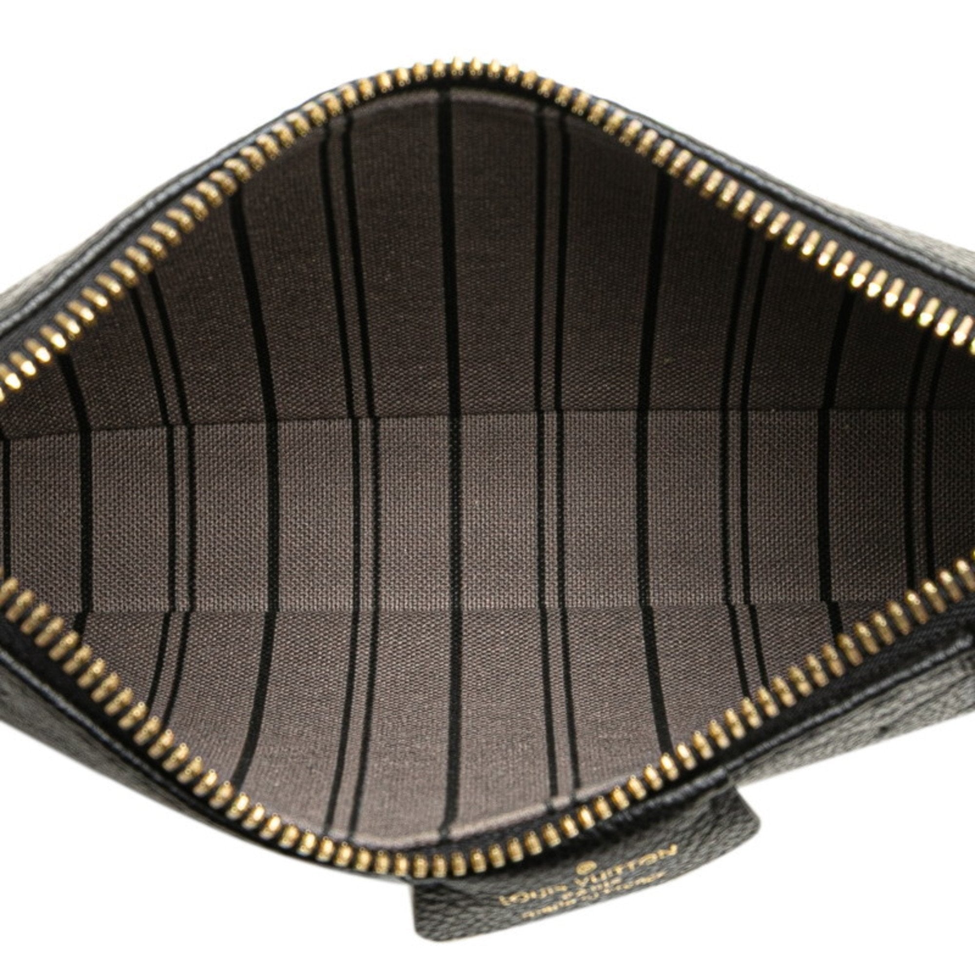 Louis Vuitton Black Leather Handbag Pouch Shoulder Bag
