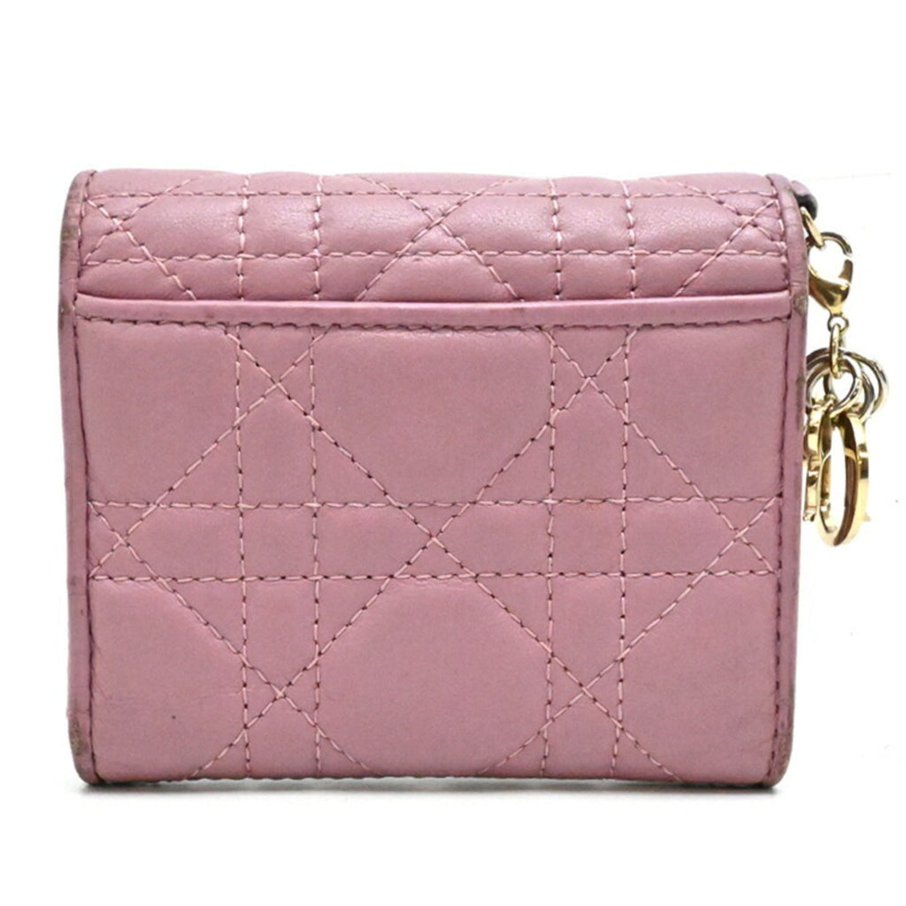 Christian Dior Pink Leather Wallet (Tri-Fold) (Pre-Owned)