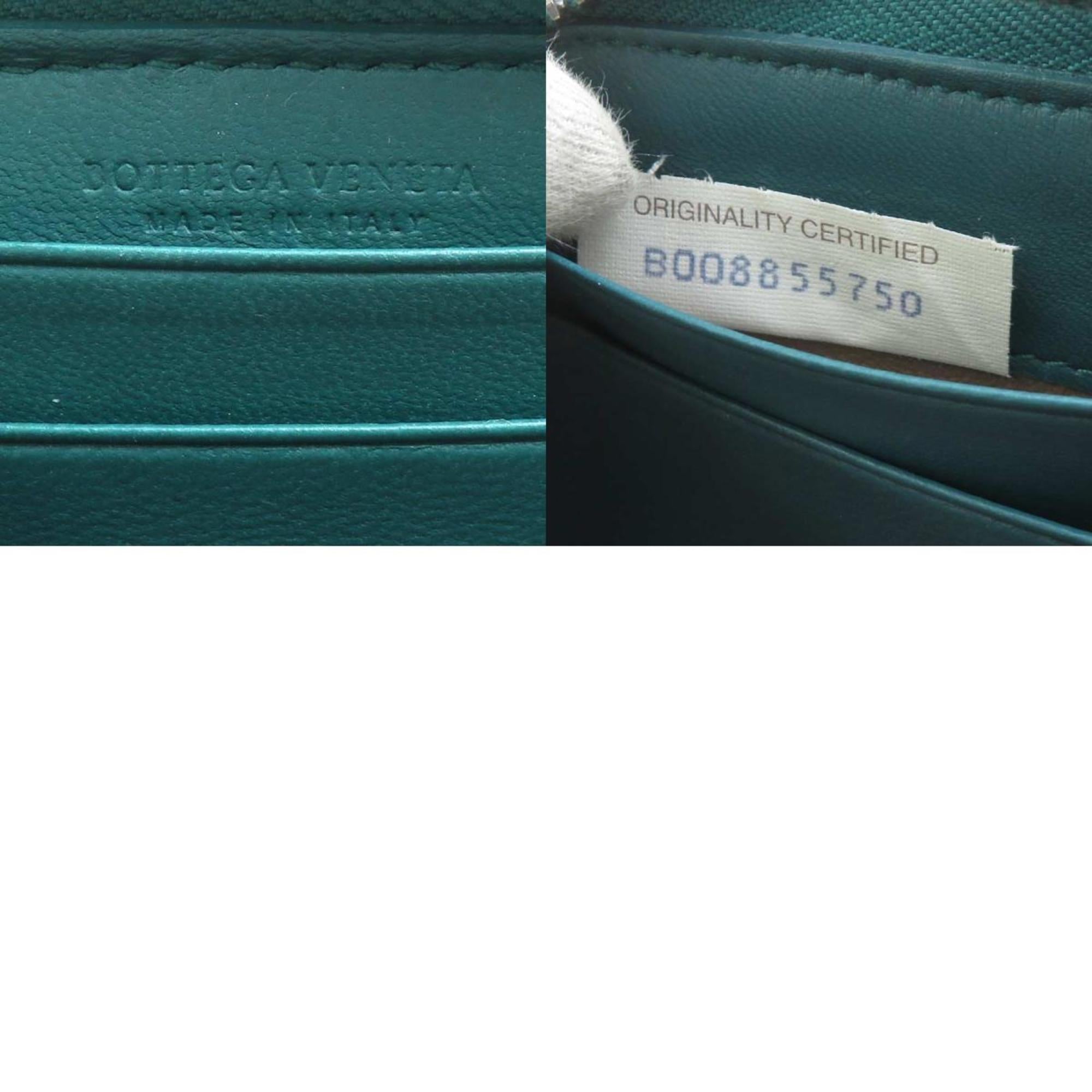 Bottega Veneta Dark Green Intrecciato Coin Purse/Coin Case