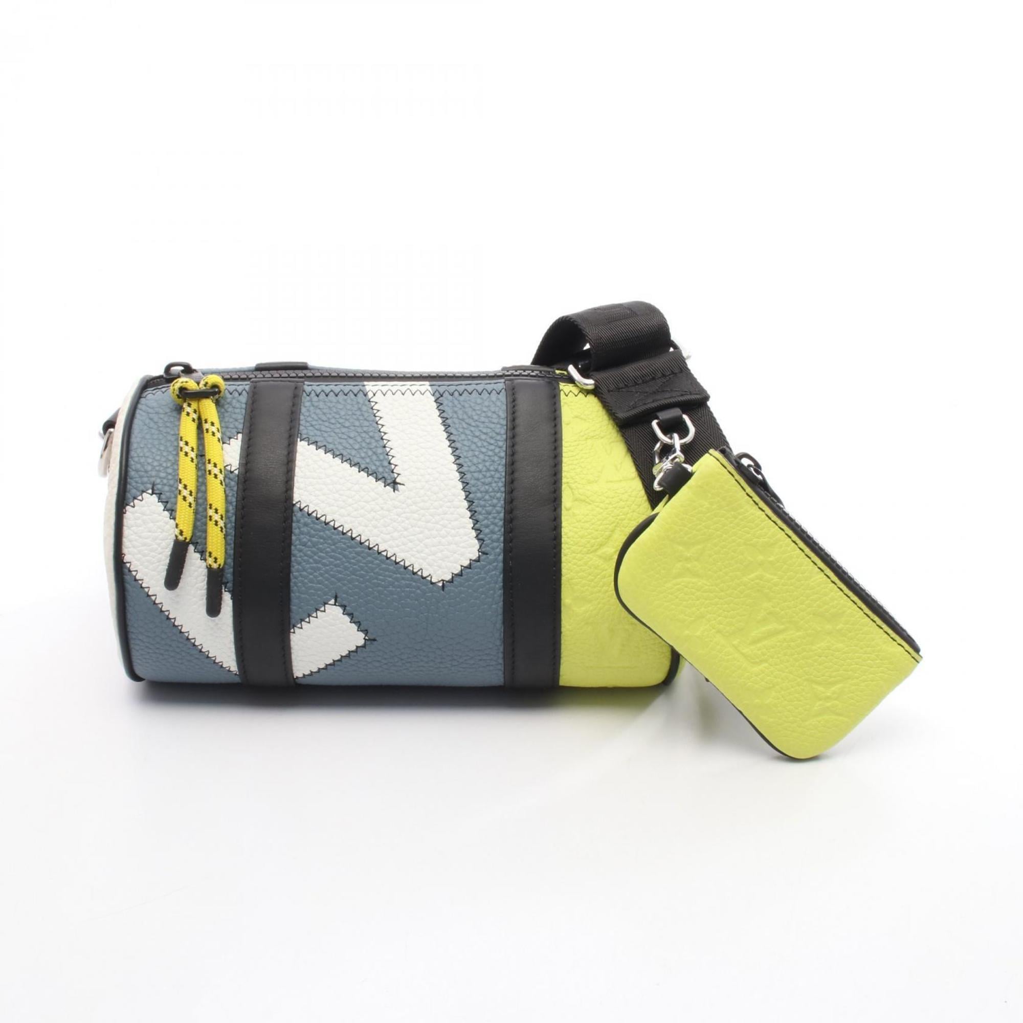 Louis Vuitton Blue Multi-Color Yellow Leather Shoulder Bag