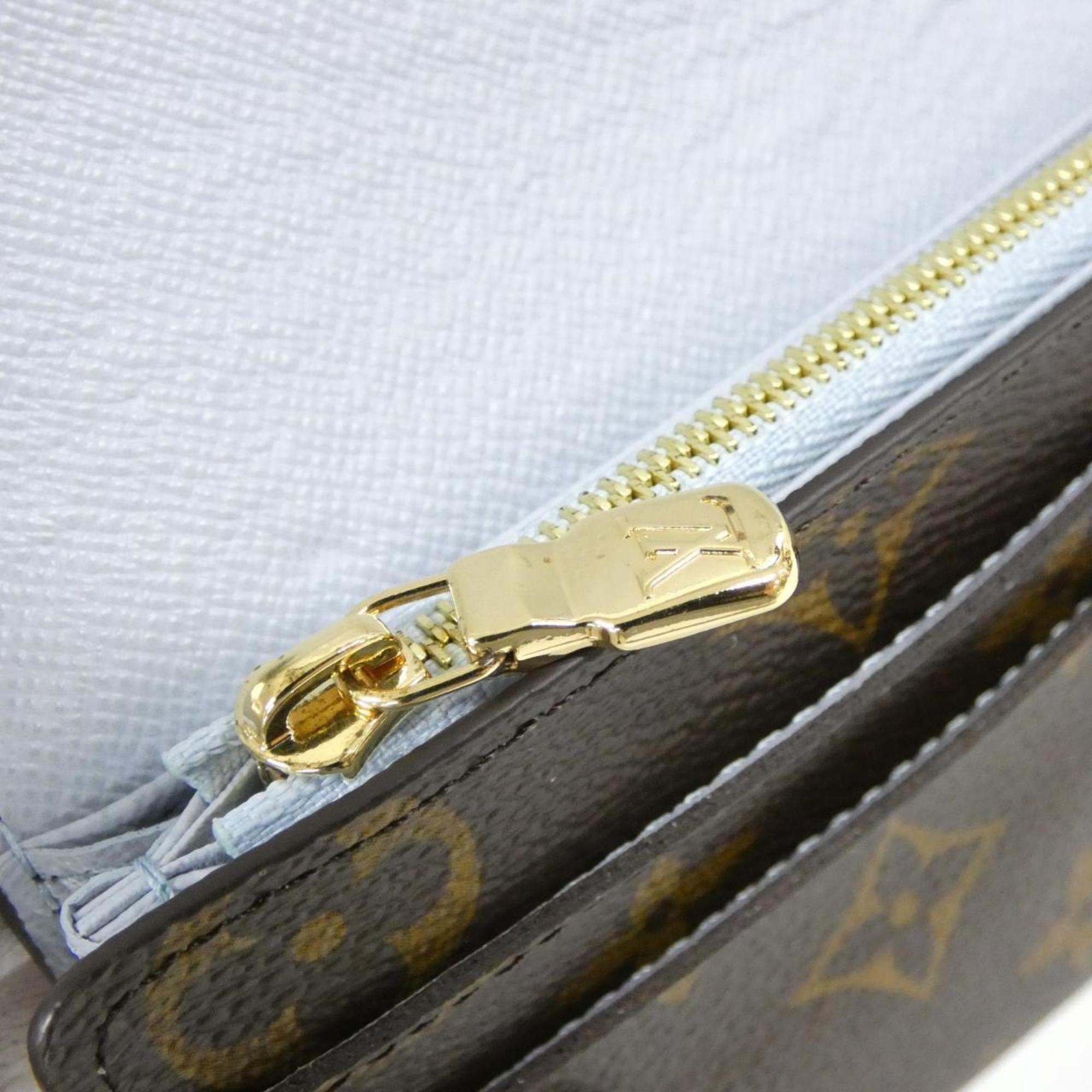 Louis Vuitton Monogram Blue Marron Coated Canvas Long Wallet