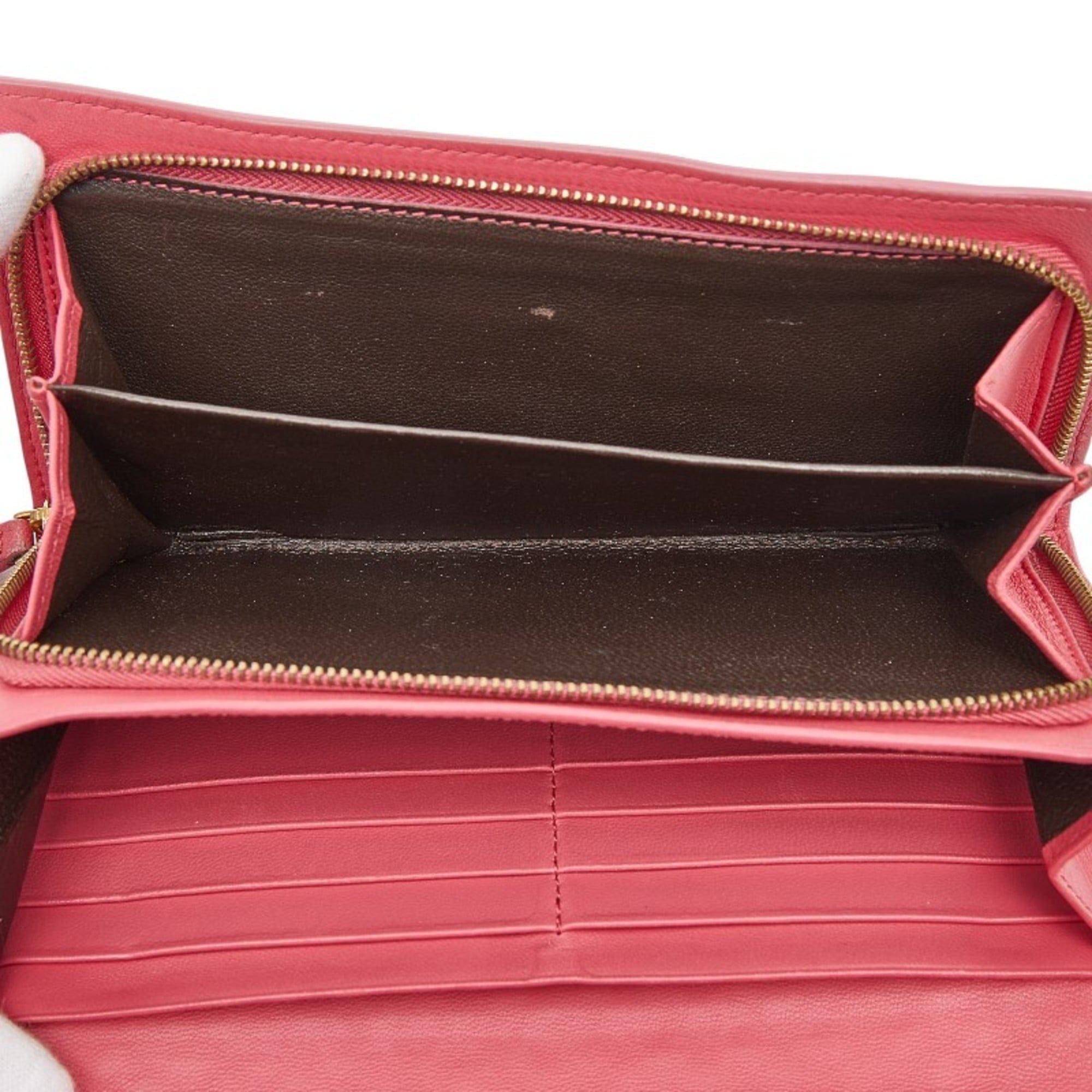 Bottega Veneta Pink Leather Long Wallet (Tri-Fold)