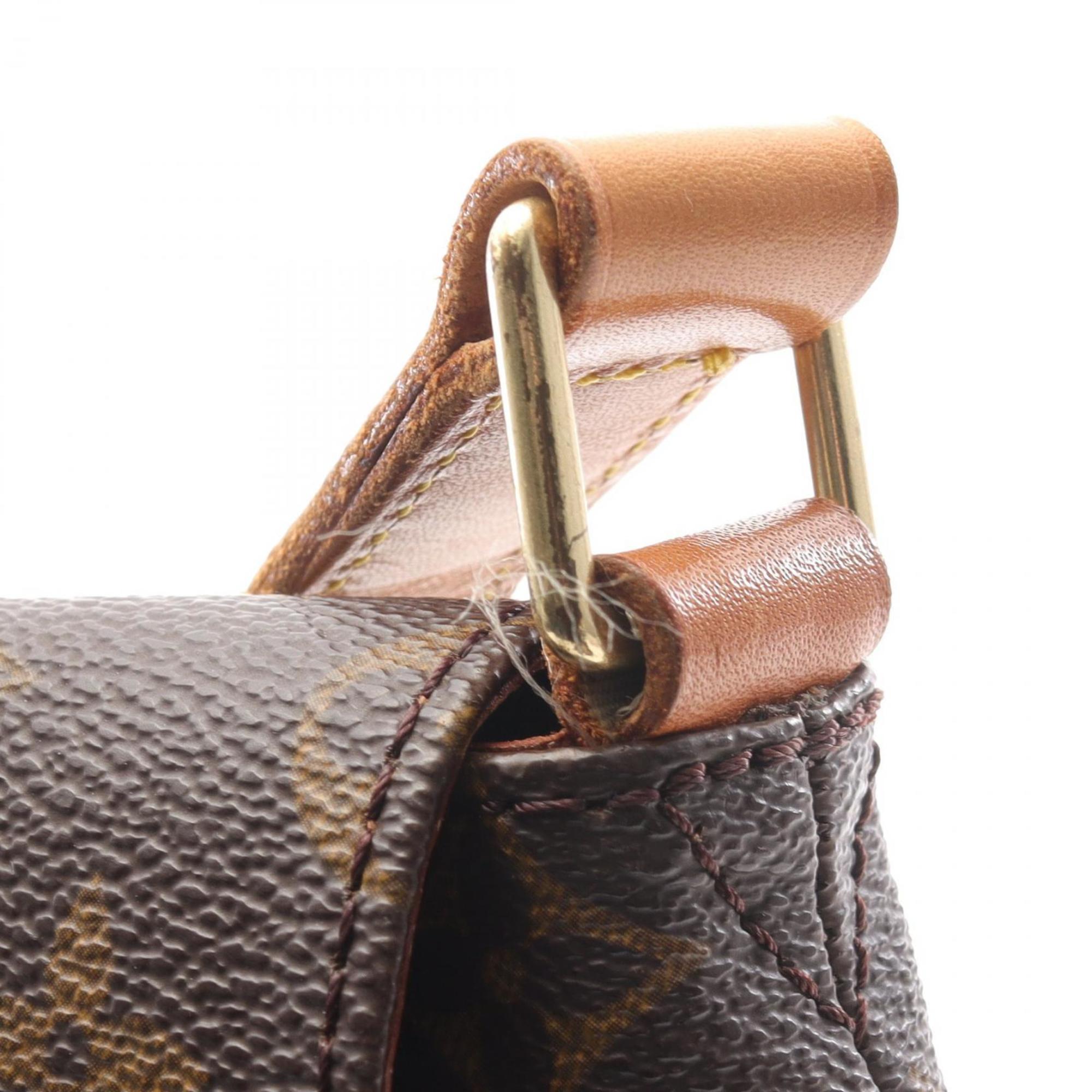Louis Vuitton Brown Coated Canvas Leather Shoulder Bag