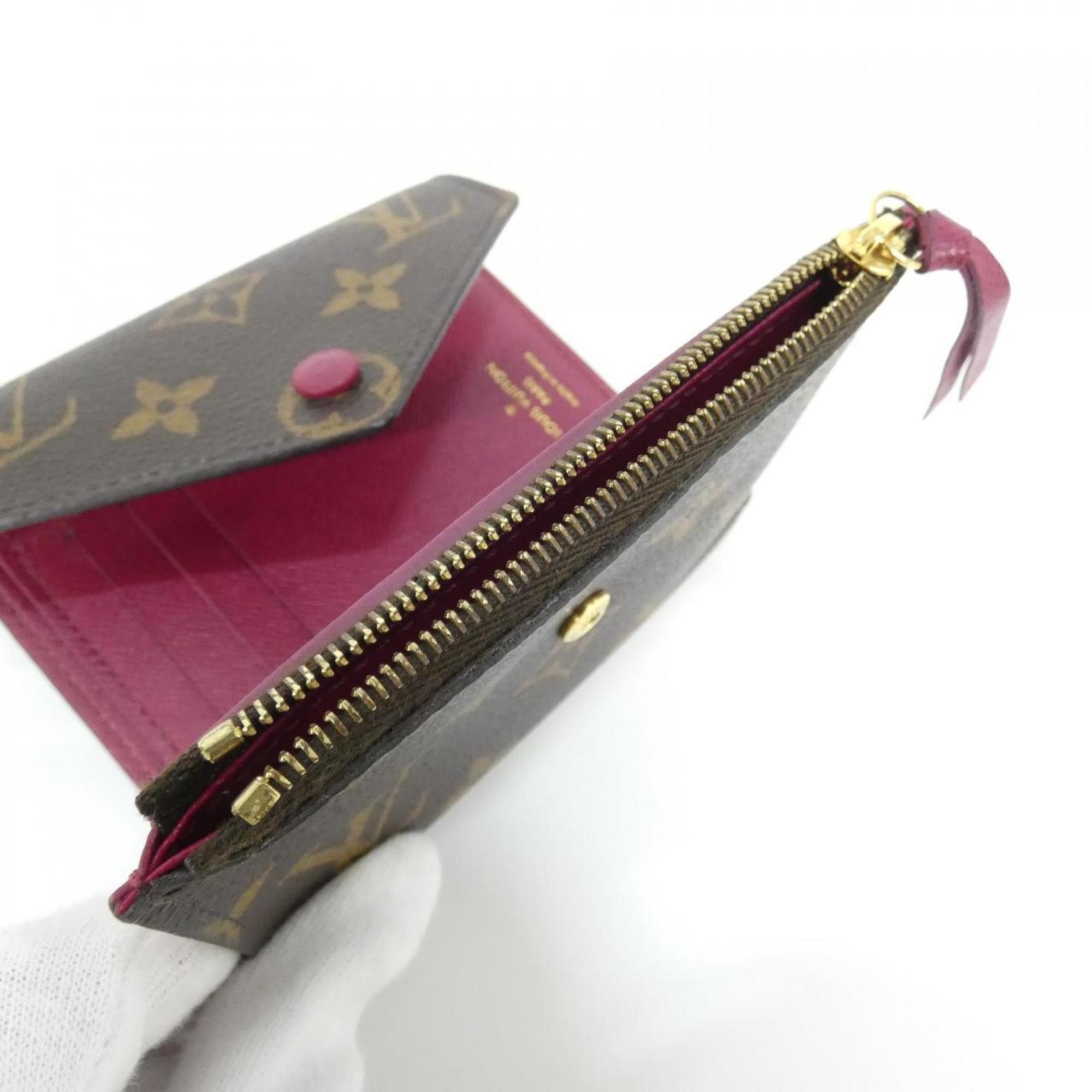Louis Vuitton Fuchsia Marron Monogram Monogram Wallet (Tri-Fold)