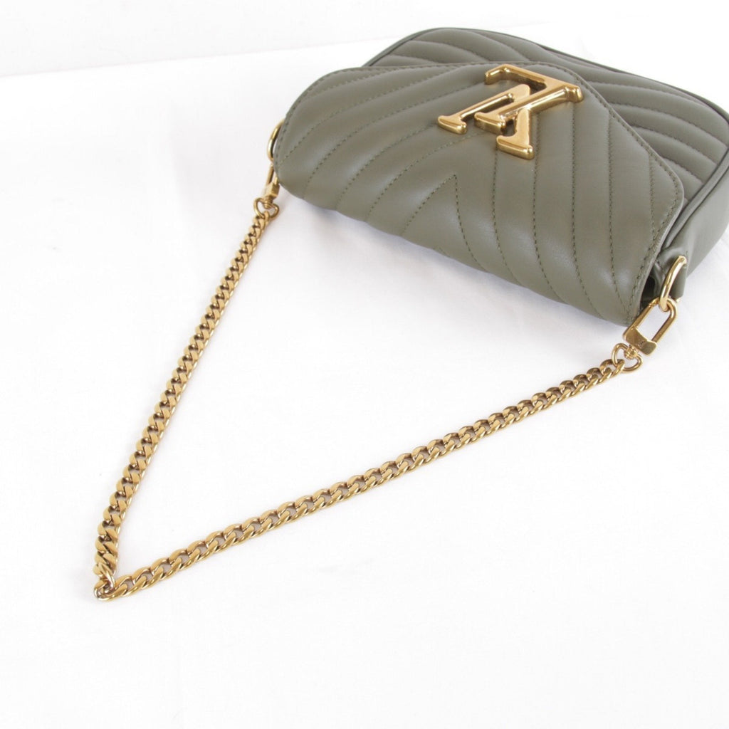 Louis Vuitton Khaki Leather Shoulder Bag