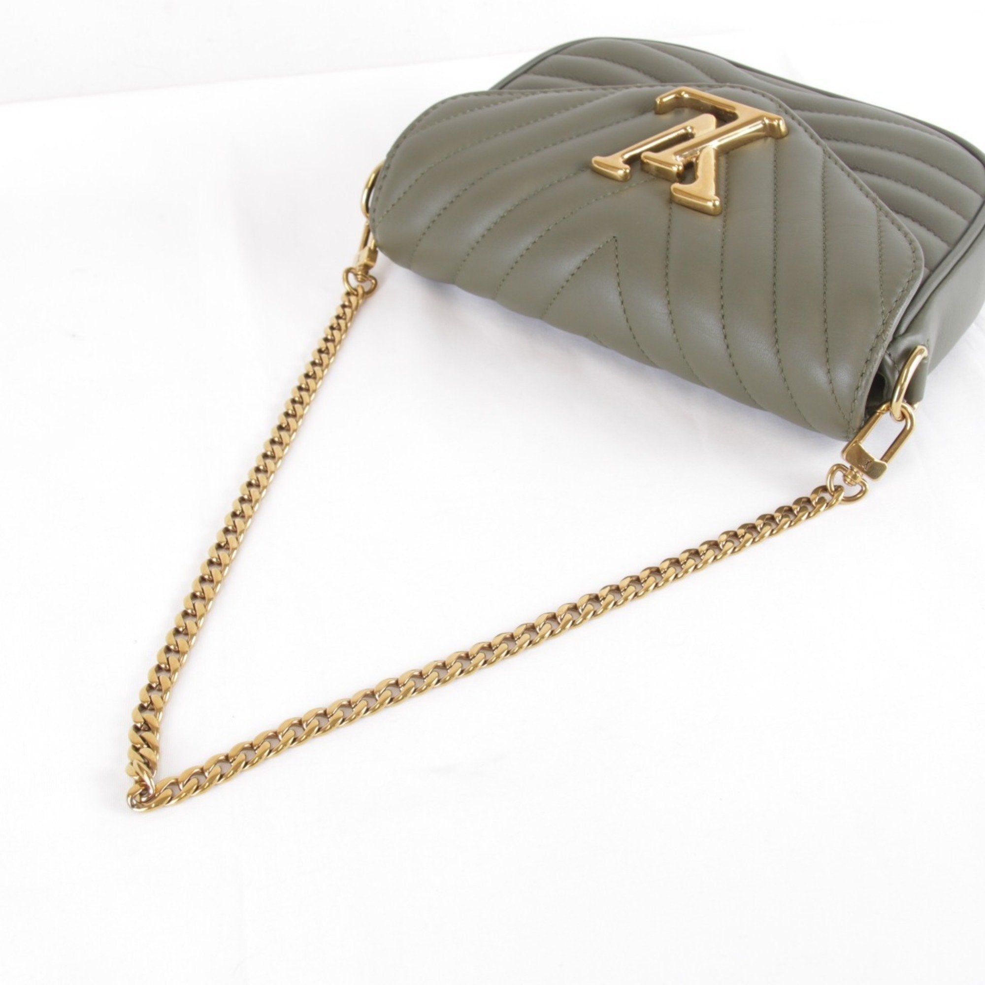Louis Vuitton Khaki Leather Shoulder Bag