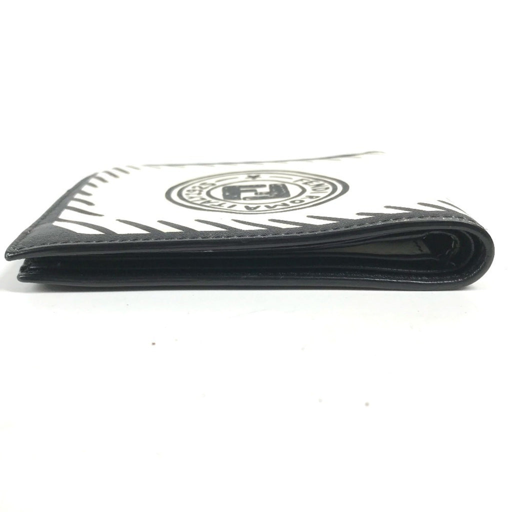 Fendi Black White Leather Bill Wallet (Bi-Fold)