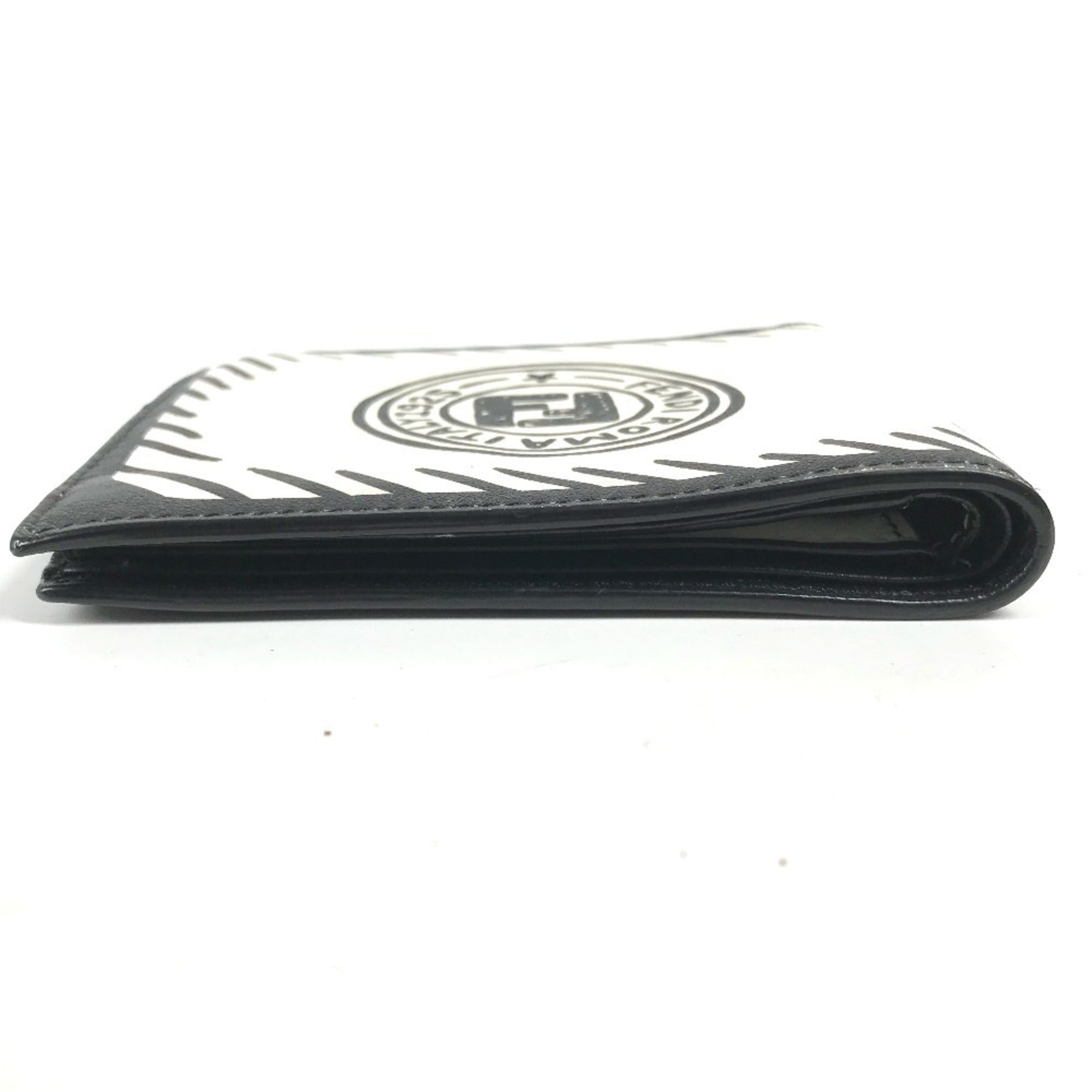 Fendi Black White Leather Bill Wallet (Bi-Fold)