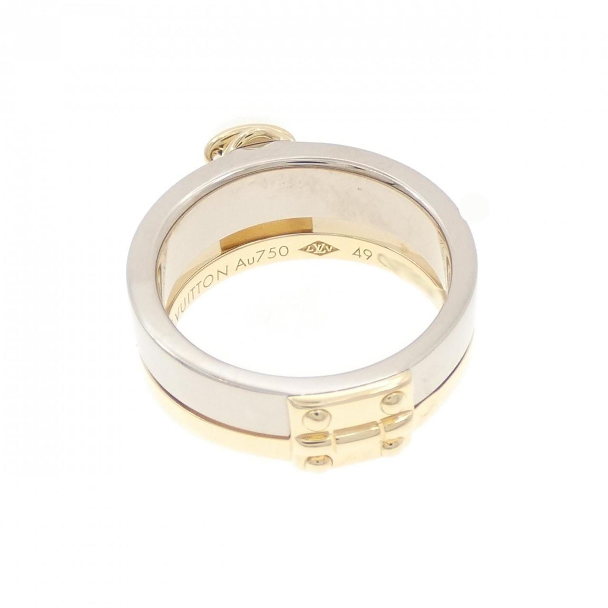 Louis Vuitton Yellow Gold (18K) White Gold (18K) Band Ring