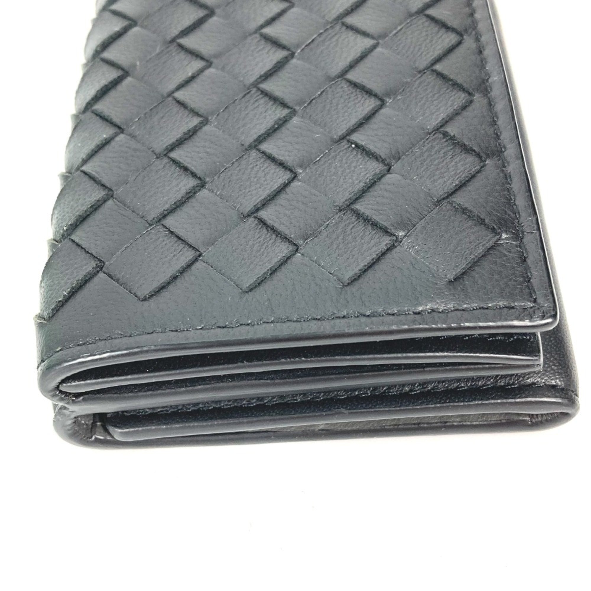 Bottega Veneta Black Leather Wallet (Tri-Fold)