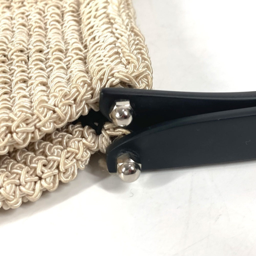 Chanel Beige Black Mesh Handbag