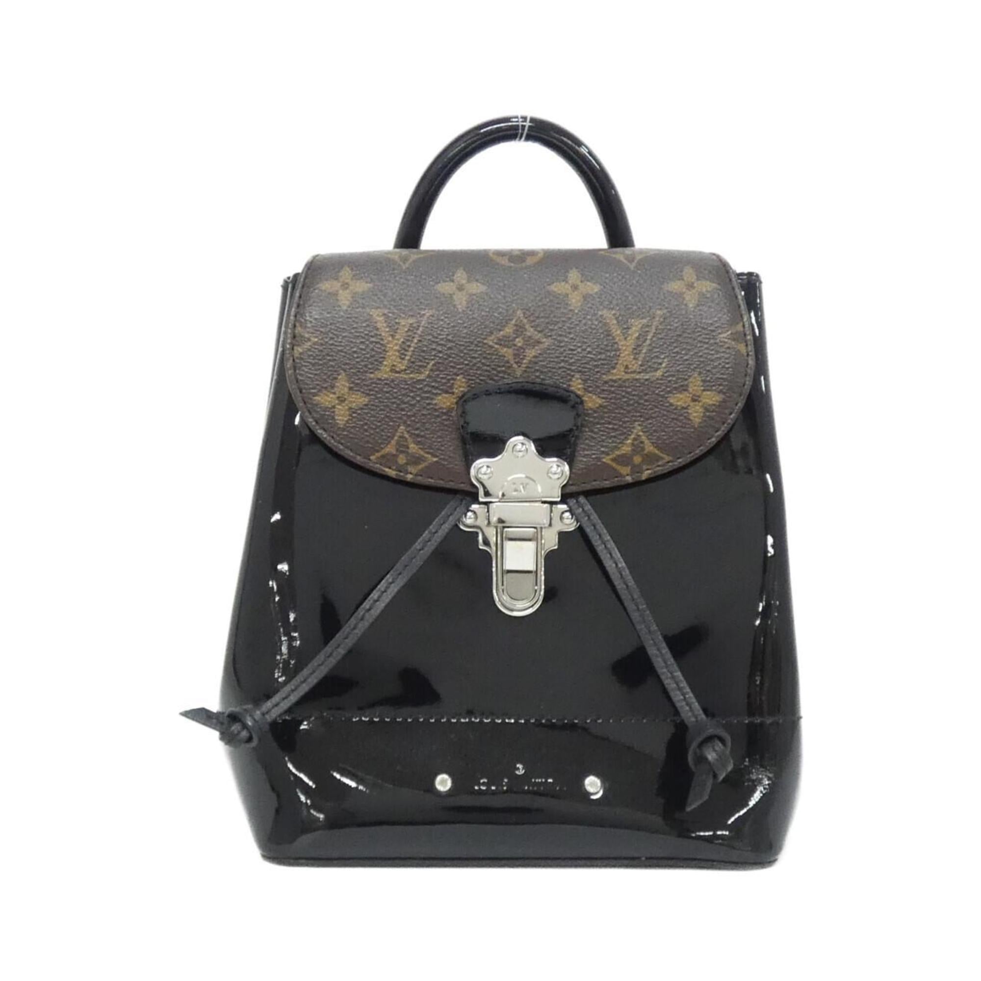 Louis Vuitton Monogram Vernis Black Coated Canvas Leather Backpack