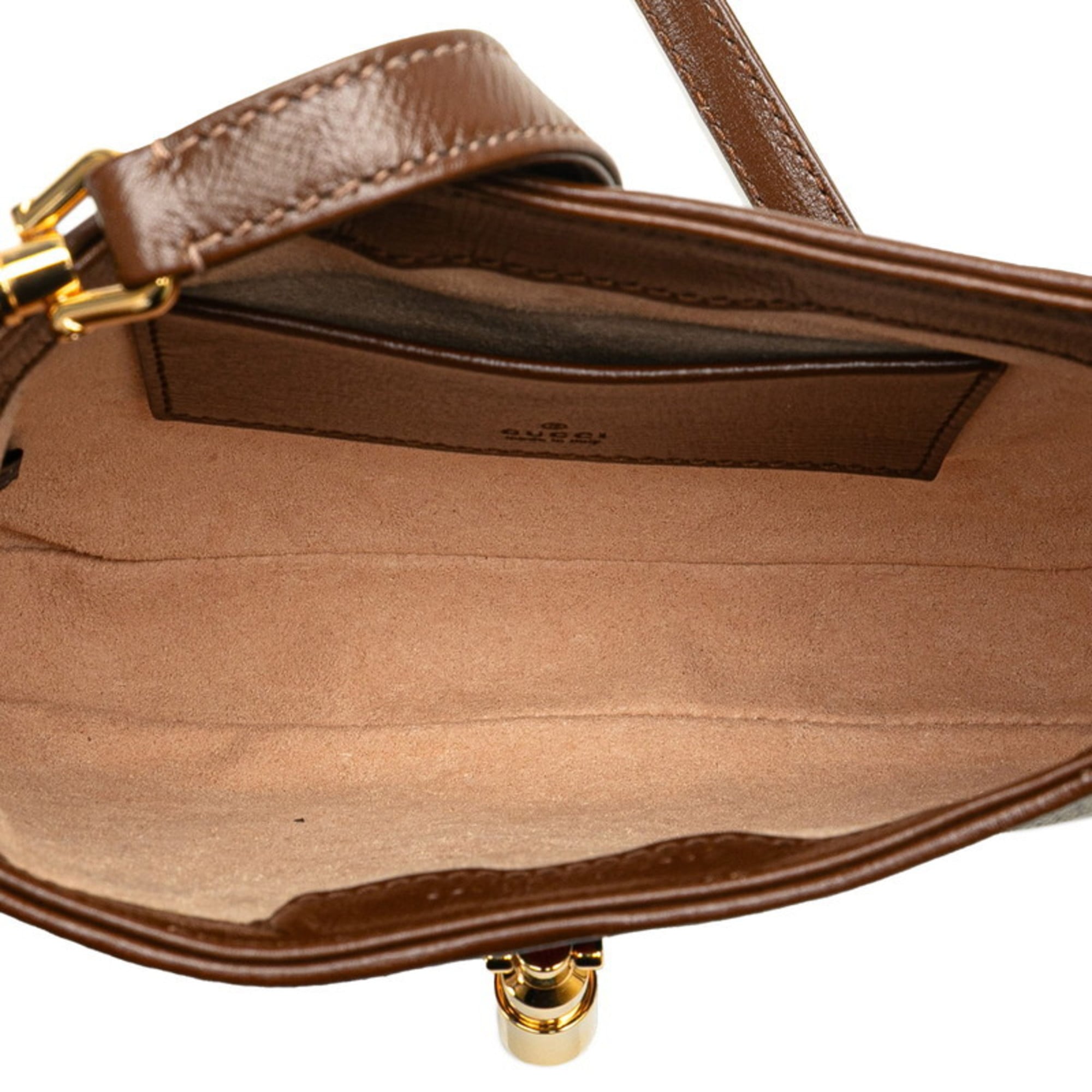 Gucci Beige Brown Pvc Leather Handbag Shoulder Bag (Pre-Owned)
