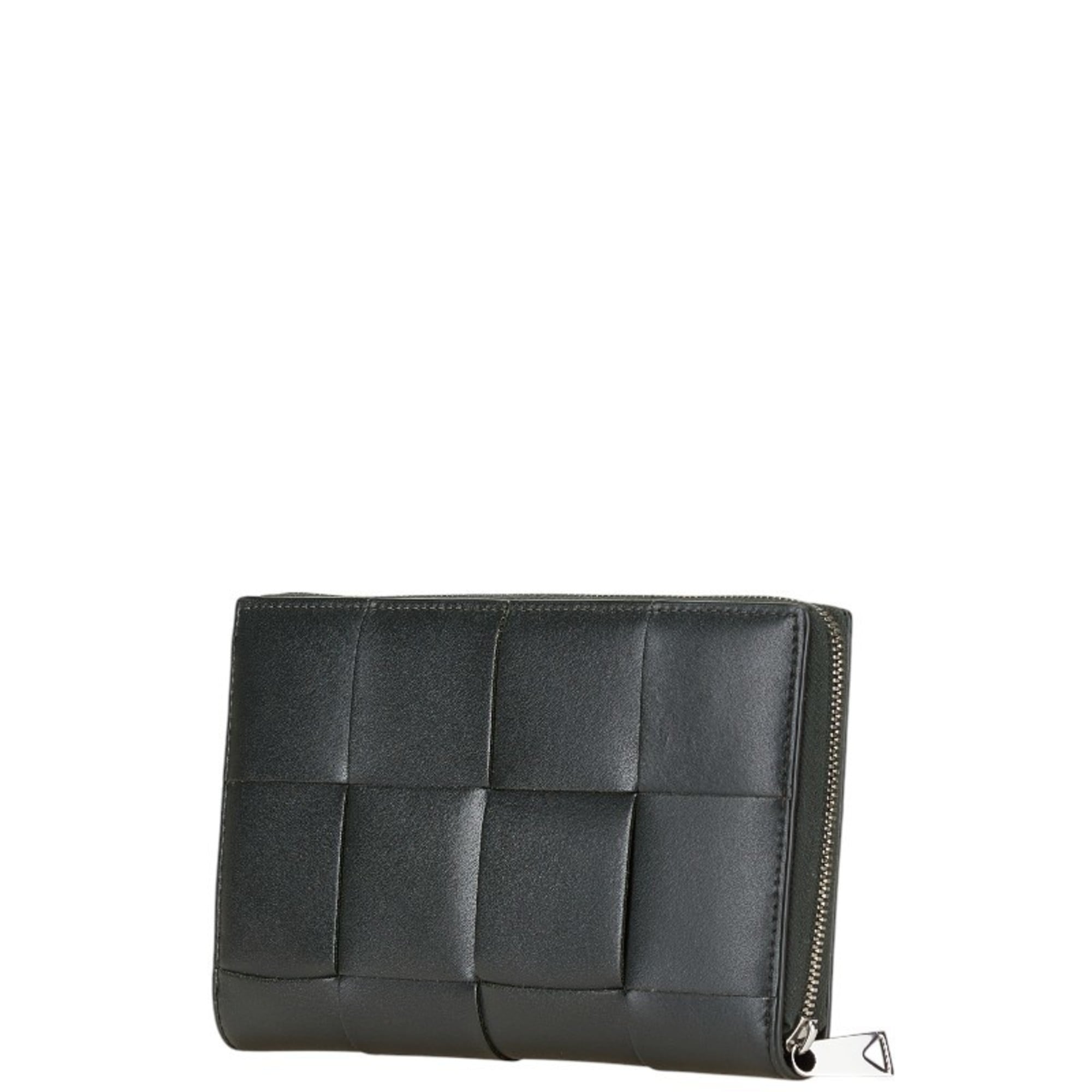 Bottega Veneta Black Orange Leather Coin Purse/Coin Case