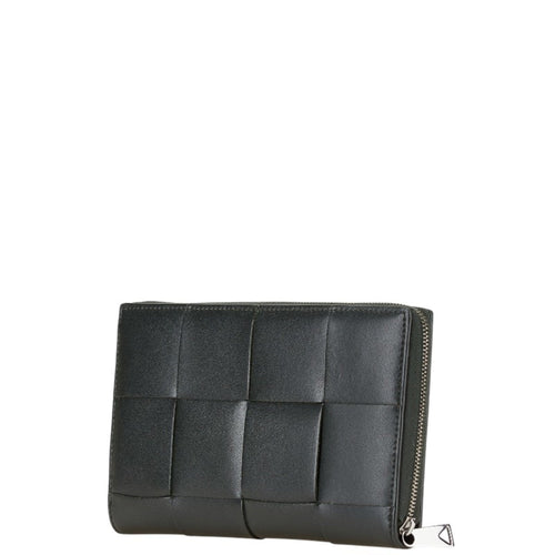 Bottega Veneta Black Orange Leather Coin Purse/Coin Case