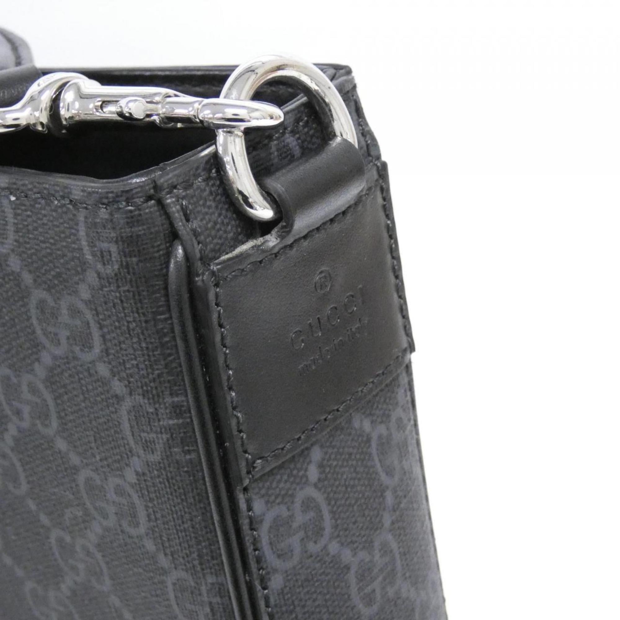 Gucci Black Gray Gg Supreme Handbag (Pre-Owned)