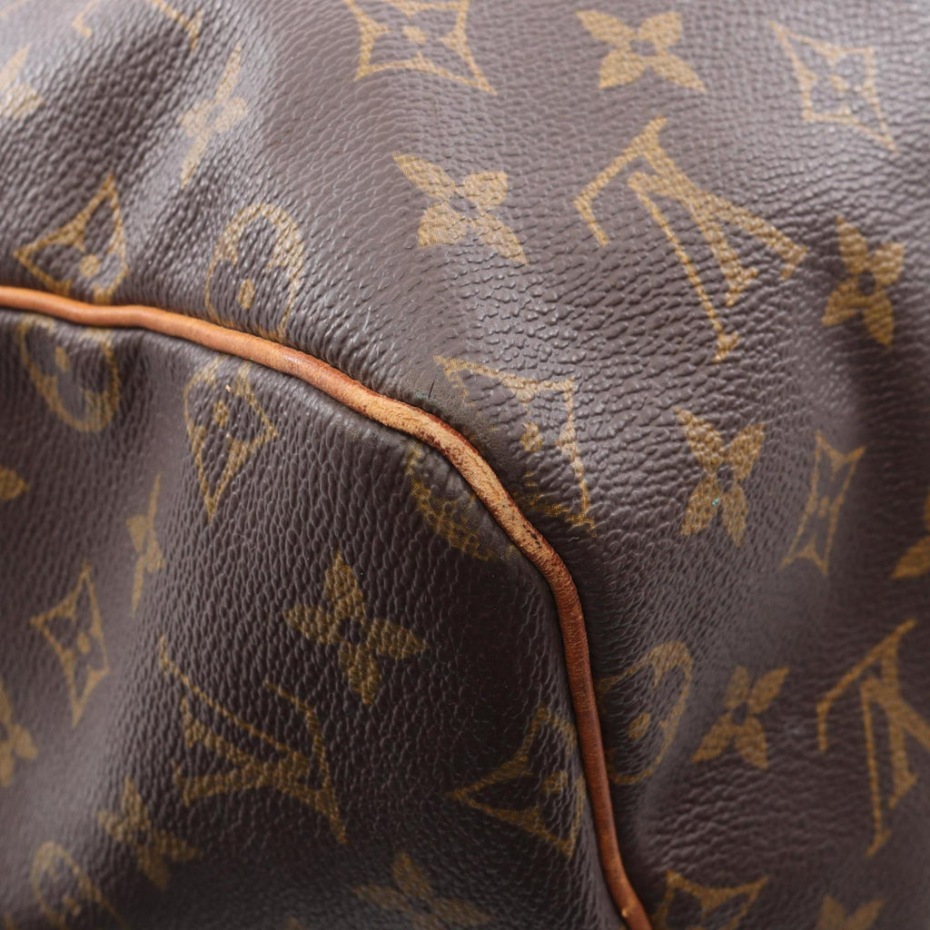 Louis Vuitton Brown Coated Canvas Leather Boston Bag Handbag