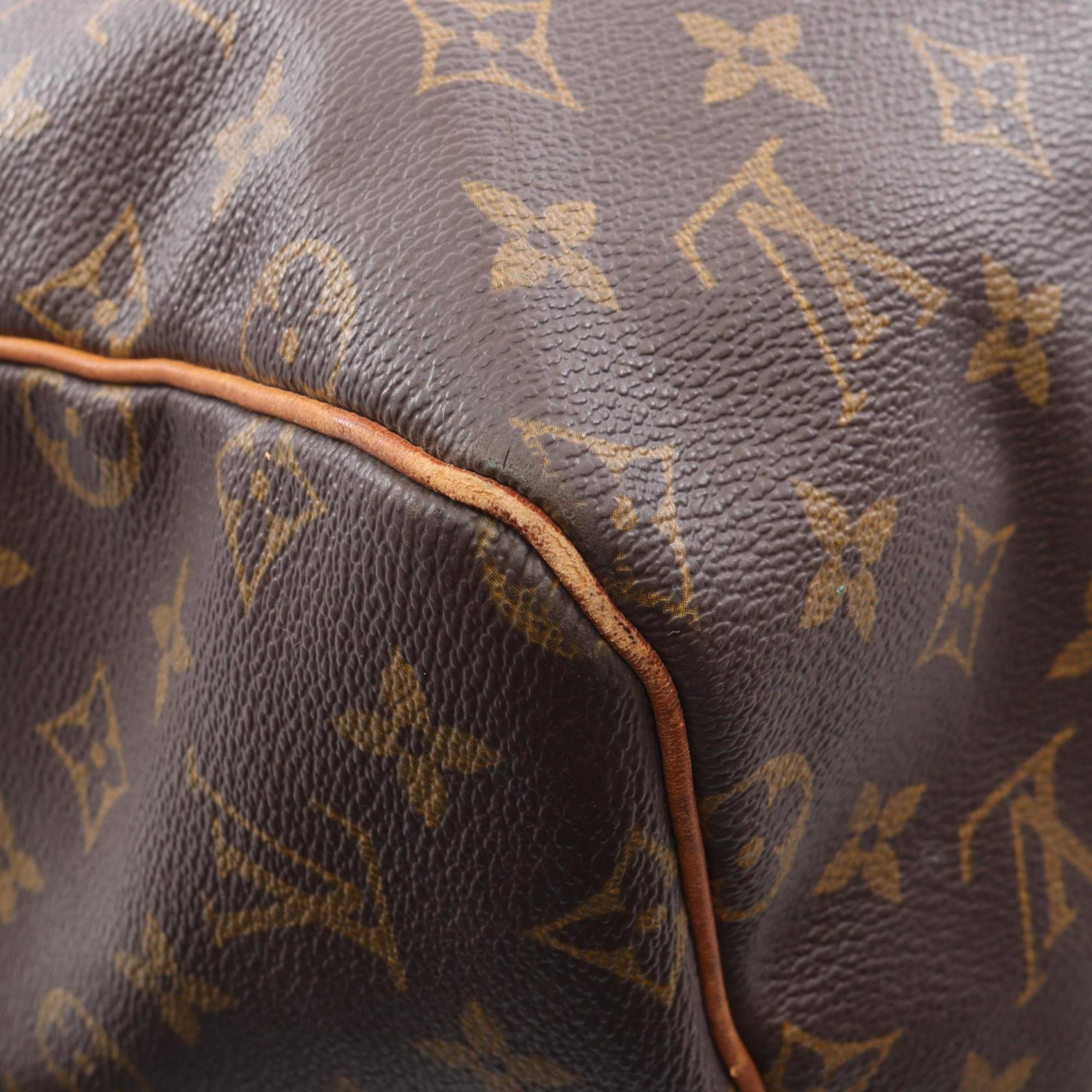 Louis Vuitton Brown Coated Canvas Leather Boston Bag Handbag
