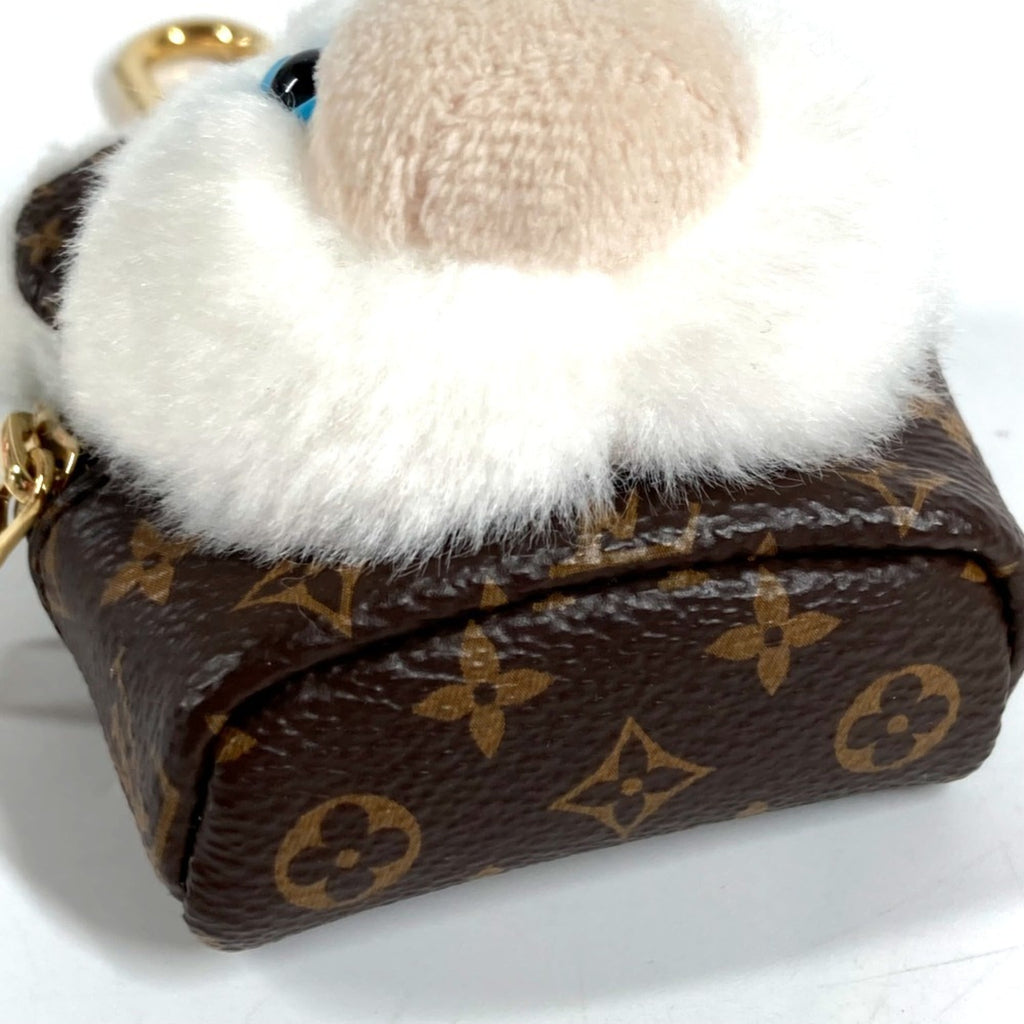 Louis Vuitton Brown White Monogram Fur Handbag Pouch
