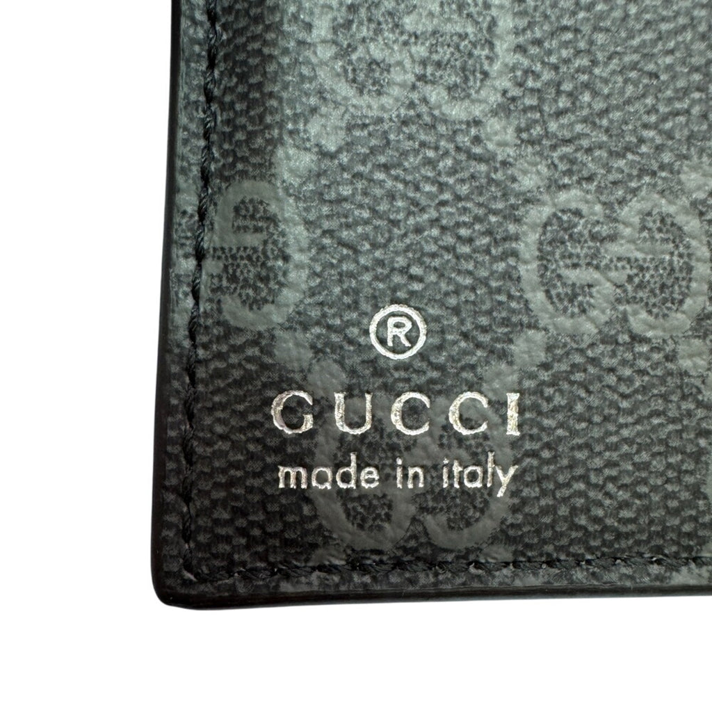 Gucci Black Gray Leather Pvc Wallet (Bi-Fold) (Pre-Owned)