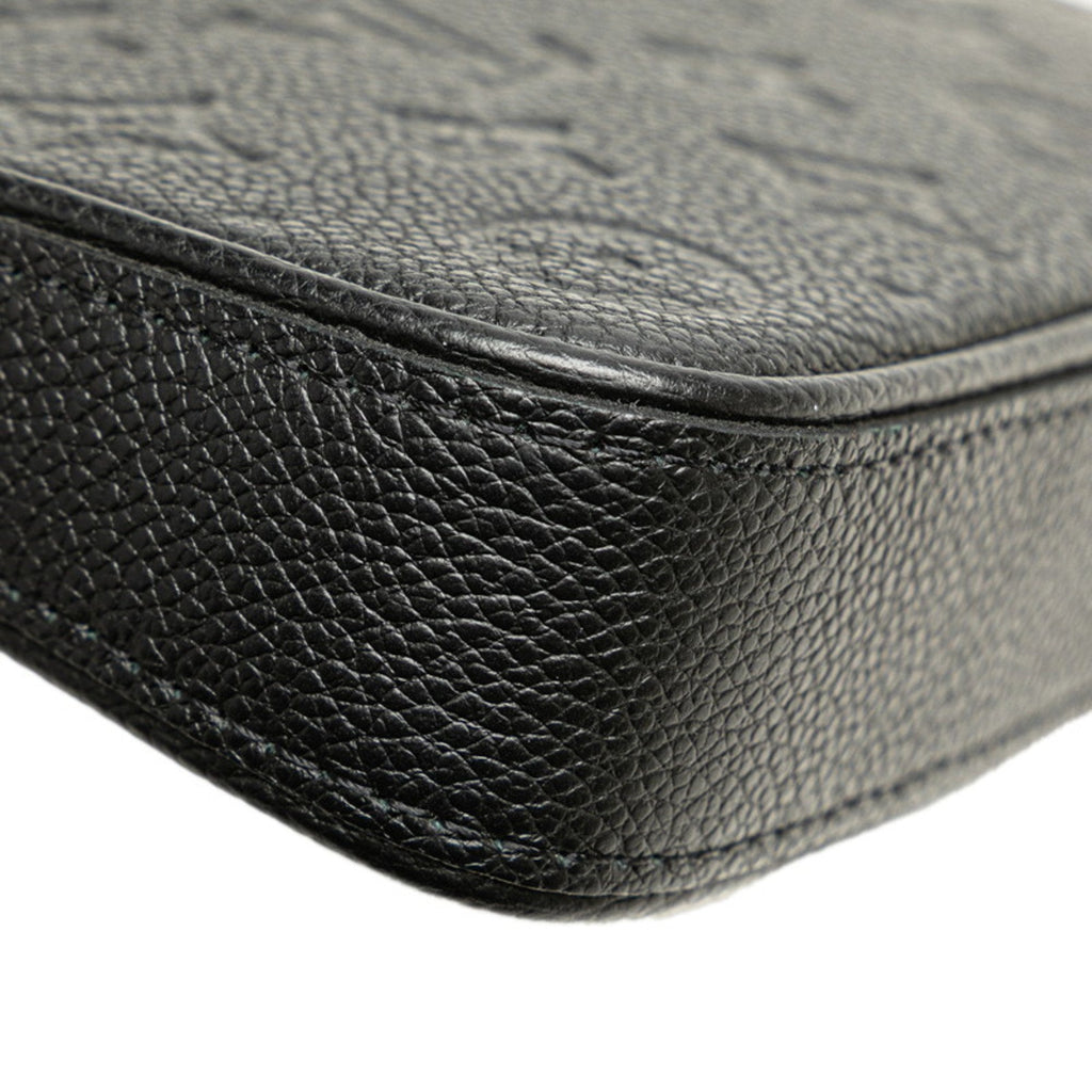 Louis Vuitton Black Leather Handbag Pouch Shoulder Bag