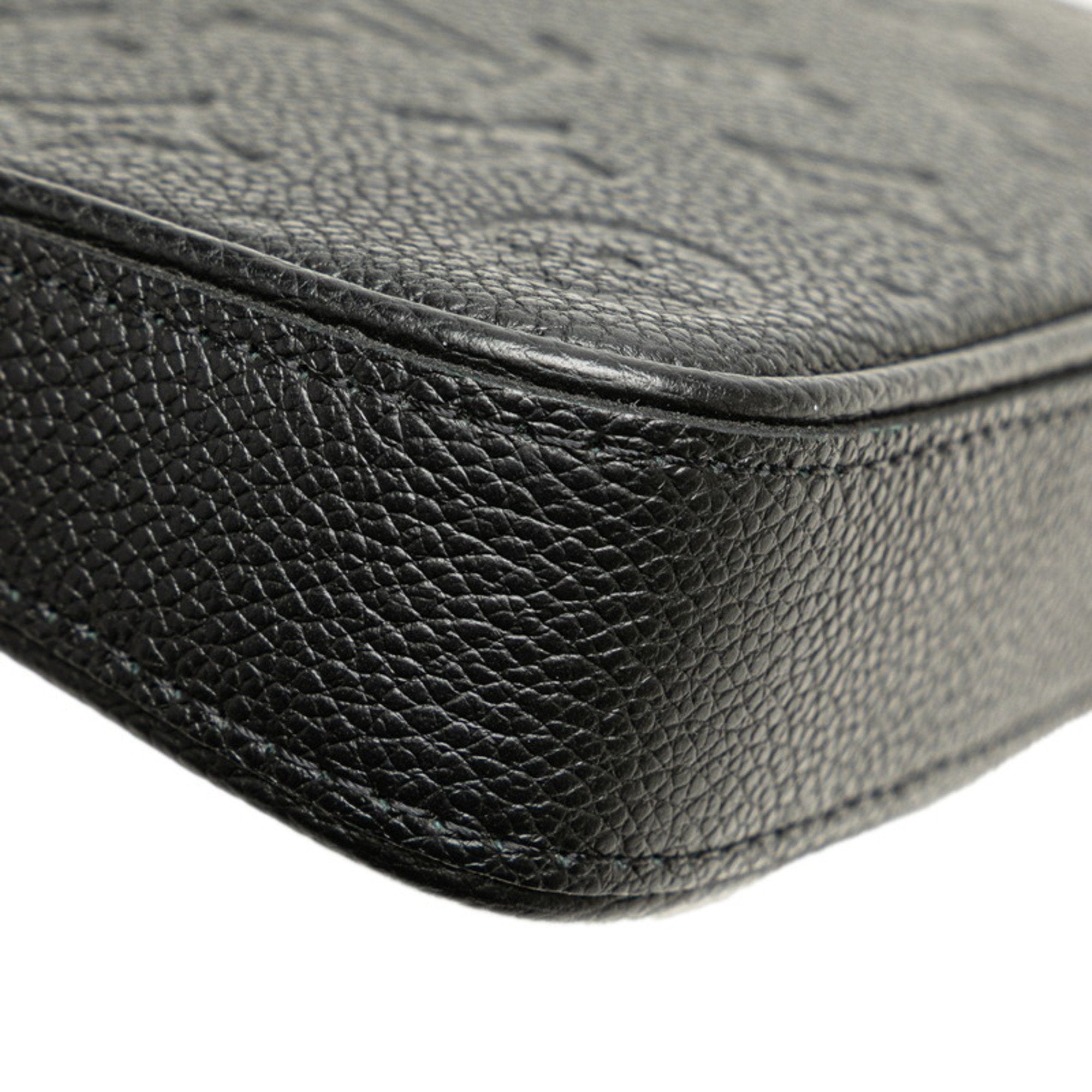 Louis Vuitton Black Leather Handbag Pouch Shoulder Bag