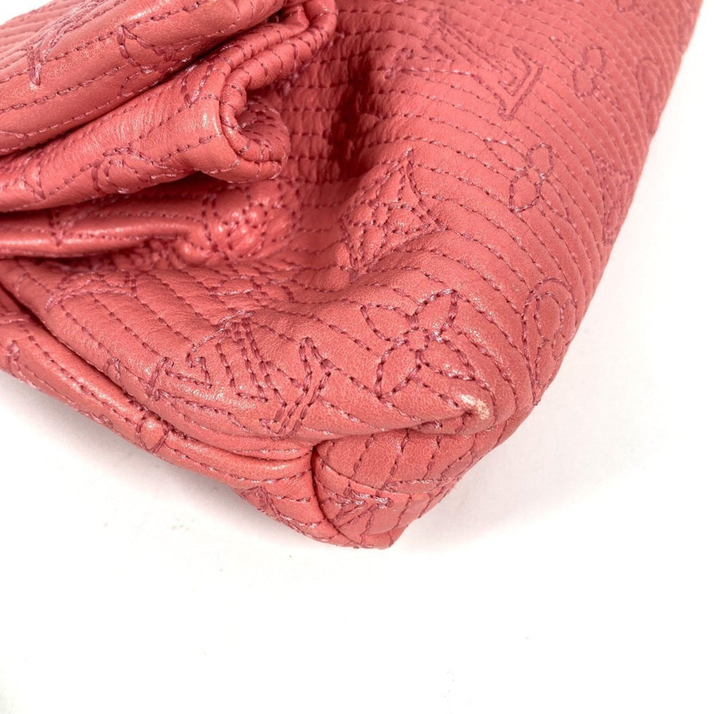 Louis Vuitton Pink Rose Leather Clutch Bag
