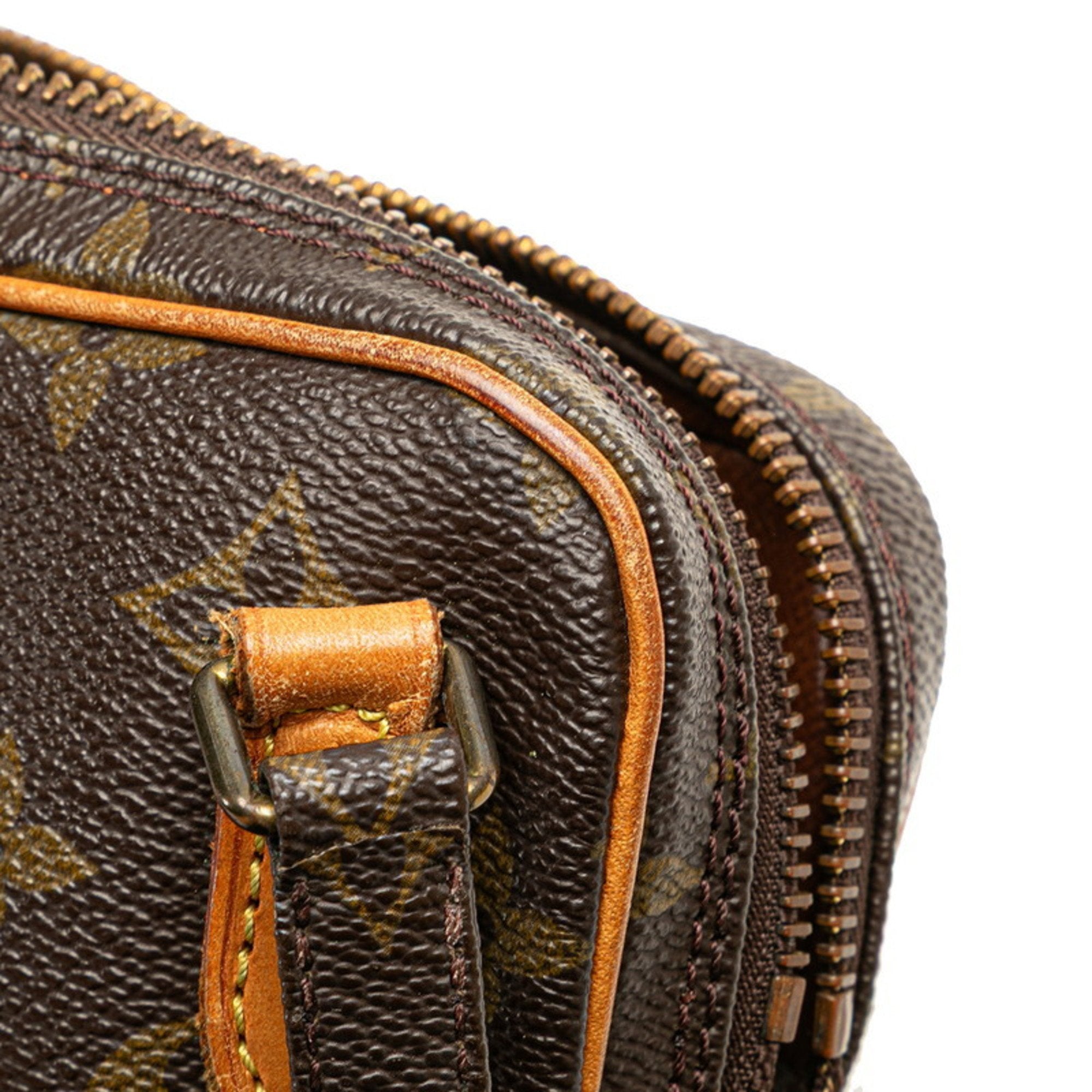 Louis Vuitton Brown Pvc Leather Pochette Shoulder Bag