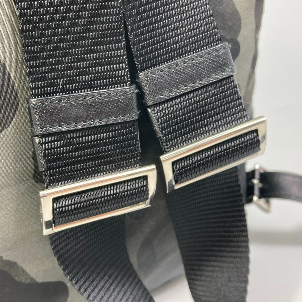 Prada Camouflage Green Nylon Leather Backpack