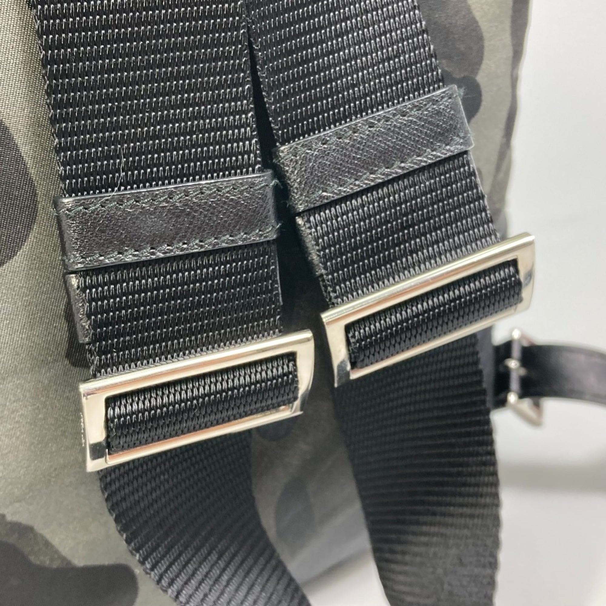 Prada Camouflage Green Nylon Leather Backpack