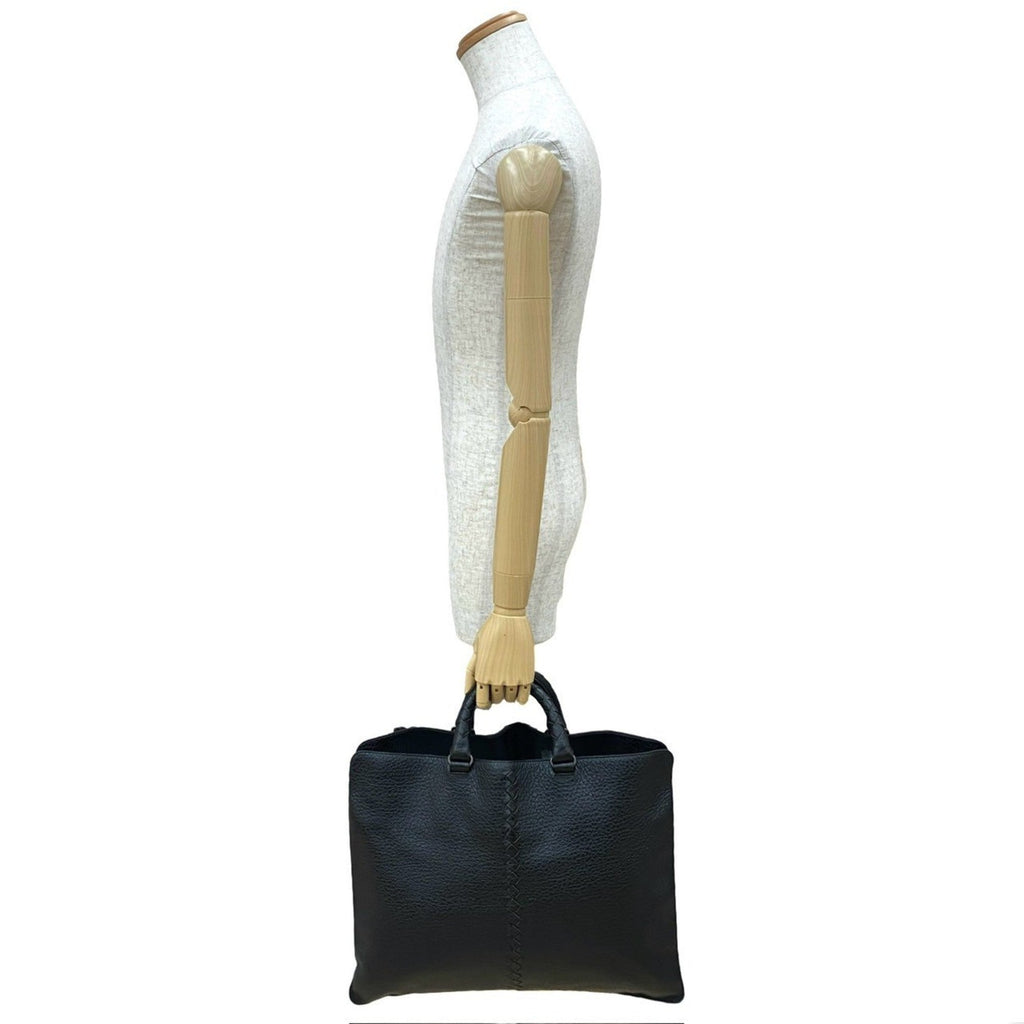 Bottega Veneta Black Leather Handbag Tote Bag