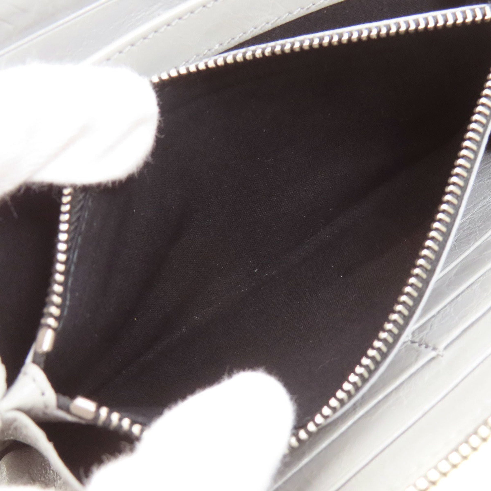 Balenciaga Gray Leather Long Wallet (Bi-Fold)