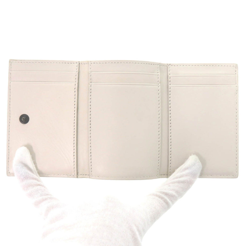 Bottega Veneta Ivory Leather Wallet (Tri-Fold)