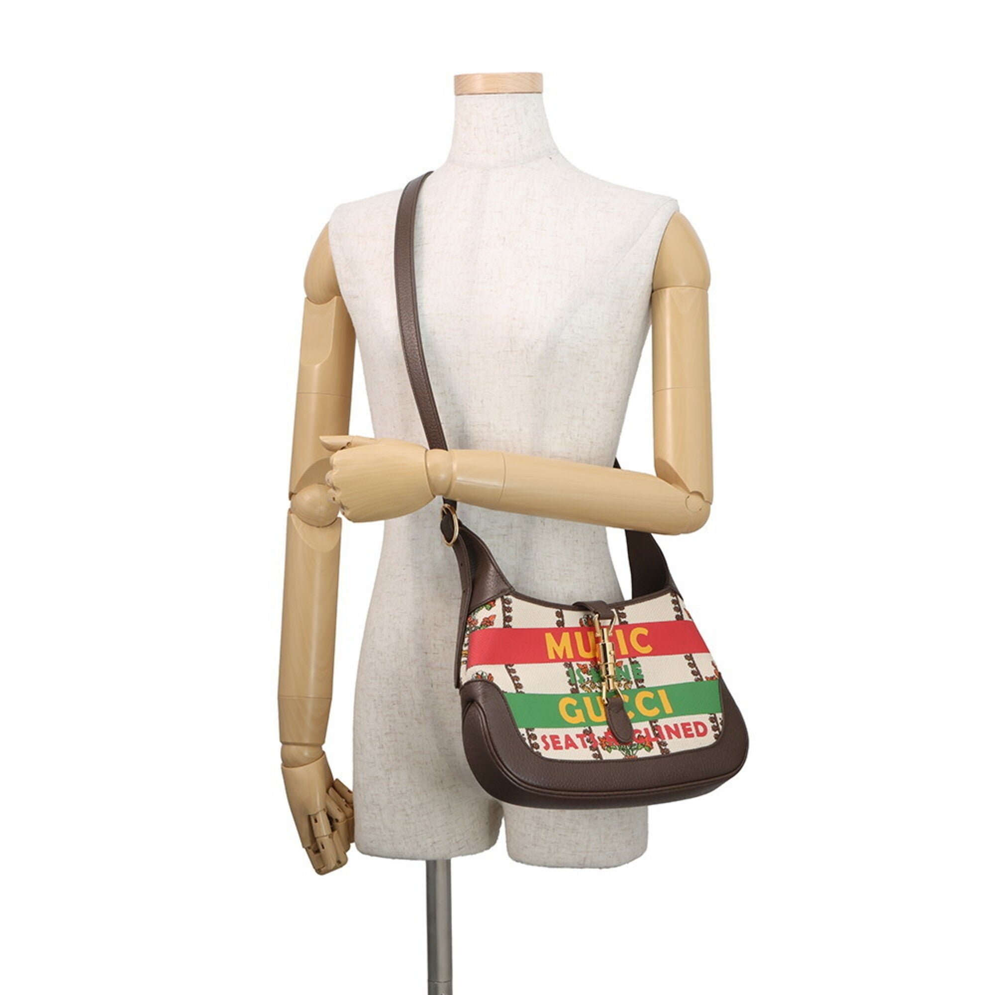 Gucci Brown Multi-Color Canvas Leather Handbag Shoulder Bag (Pre-Owned)