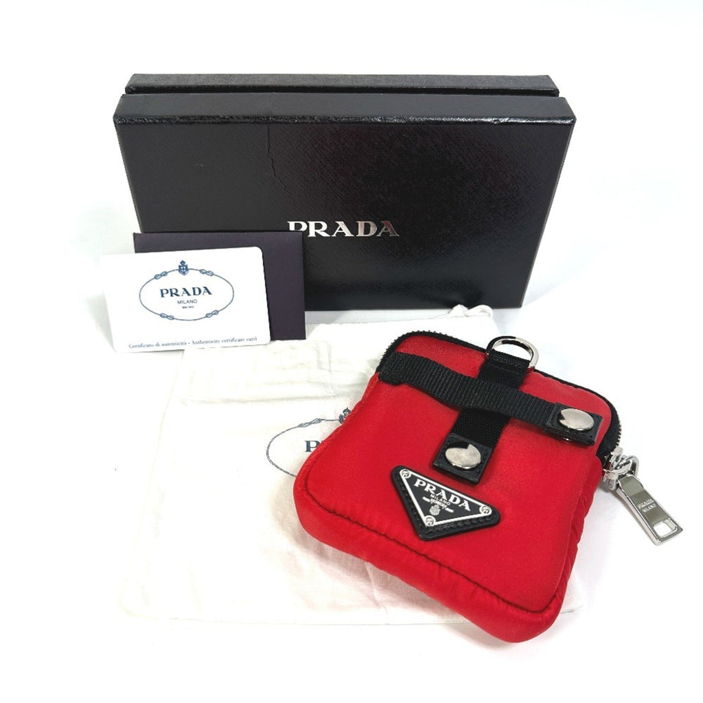 Prada Black Red Color Nylon Pouch